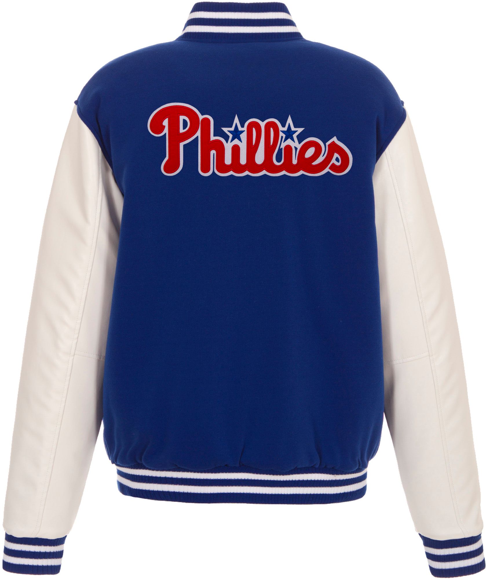 JH Design Men's Philadelphia Phillies Red Reversible  Varsity Jacket product image