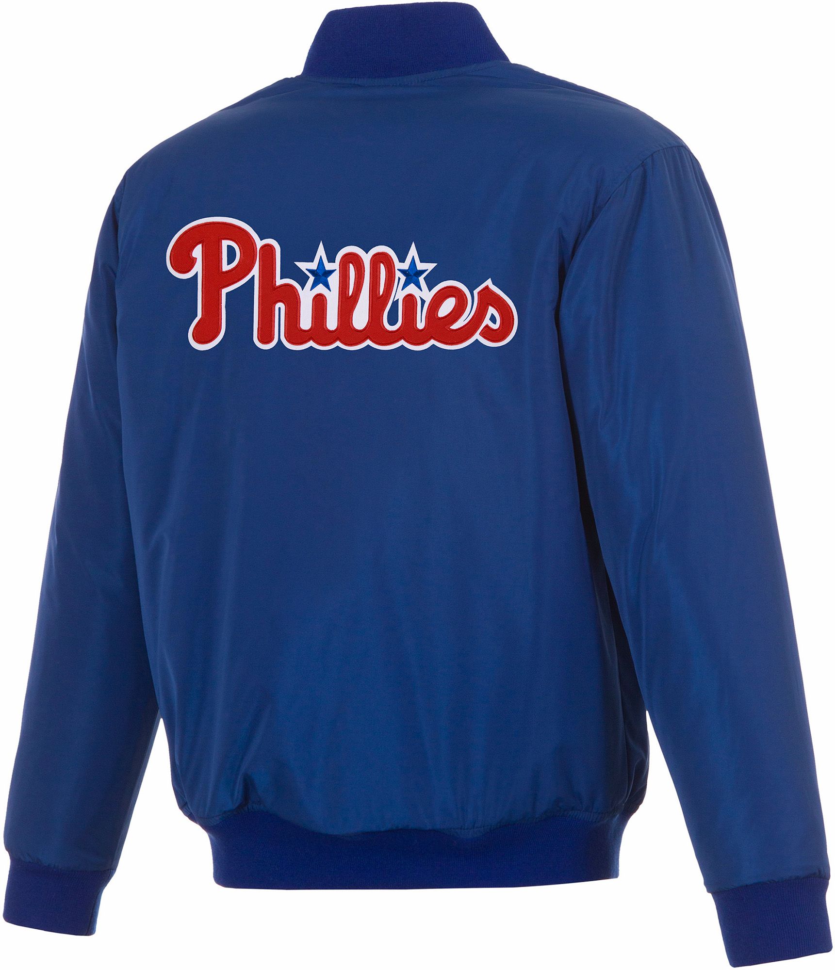 JH Design Men's Philadelphia Phillies Full-Zip Reversible Flight Royal Nylon Jacket product image
