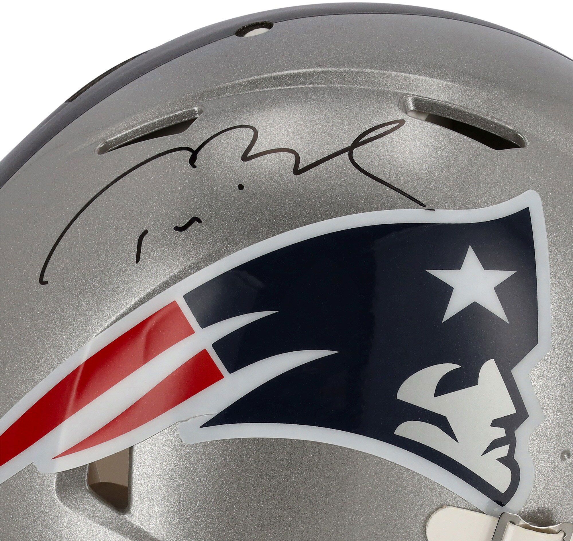 NFL Tom Brady Tampa Bay Buccaneers and New England Patriots Half & Half Authentic Autographed Helmet product image