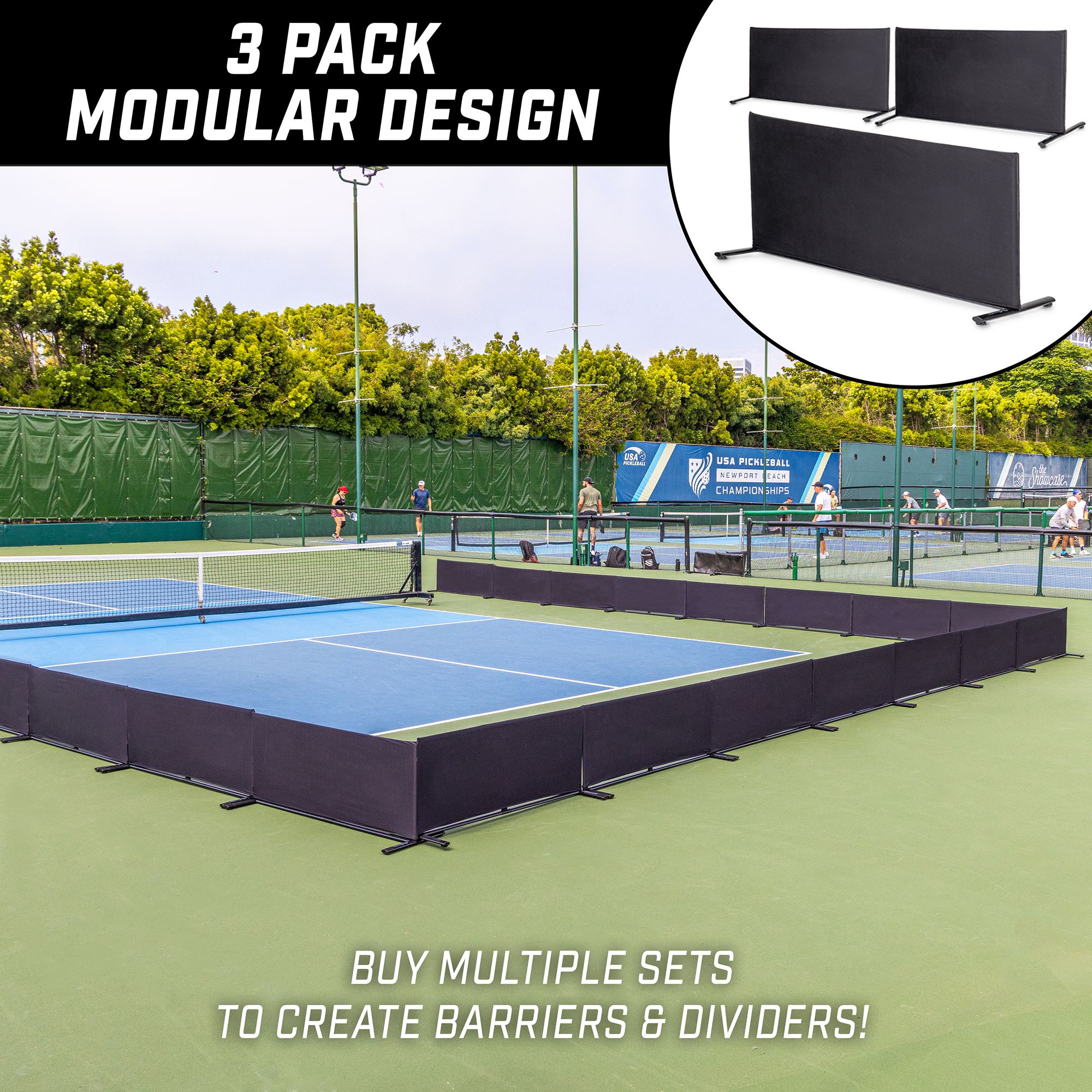GoSports Pickleball Ball Barrier - 3 Pack product image