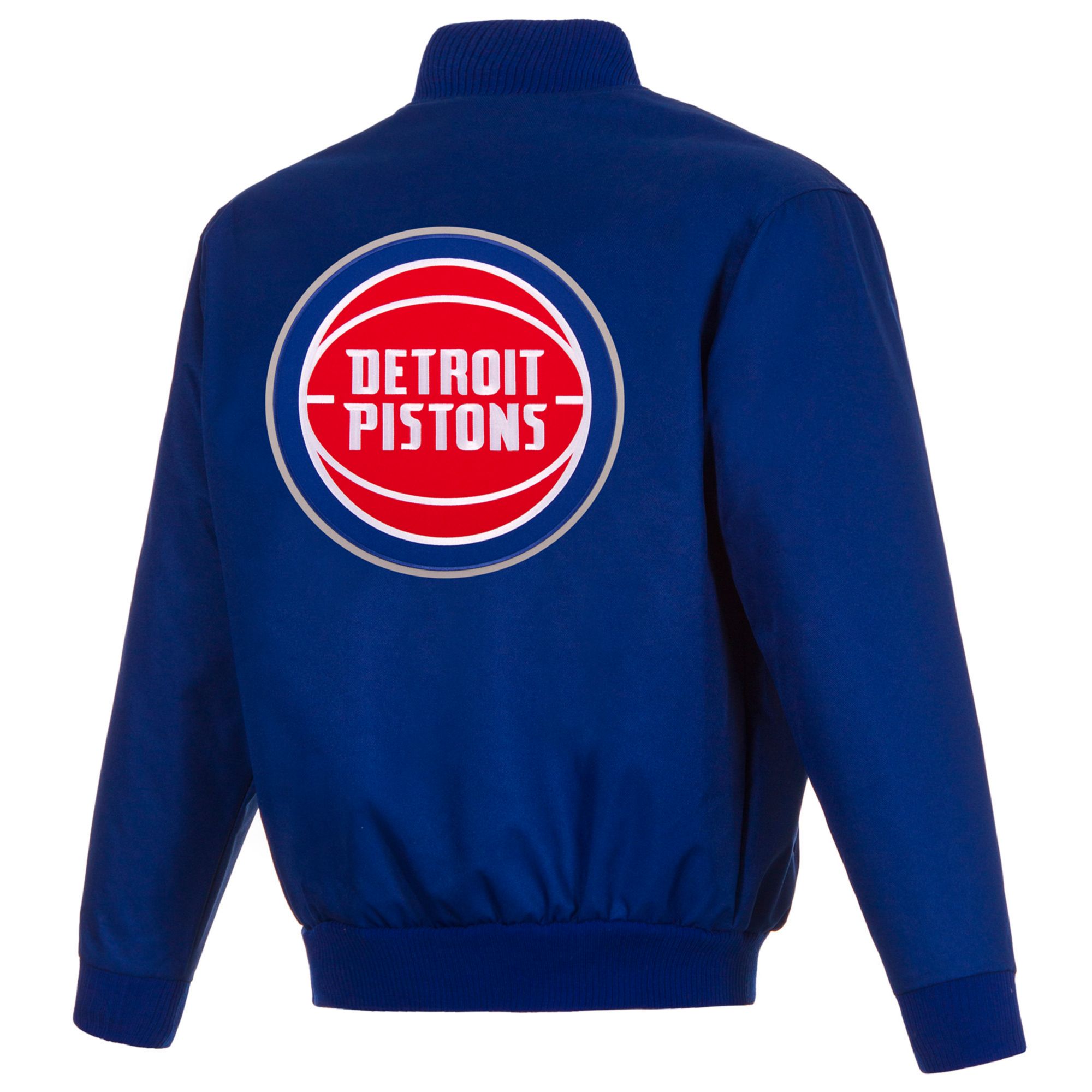 JH Design Men's Detroit Pistons Royal Twill Jacket