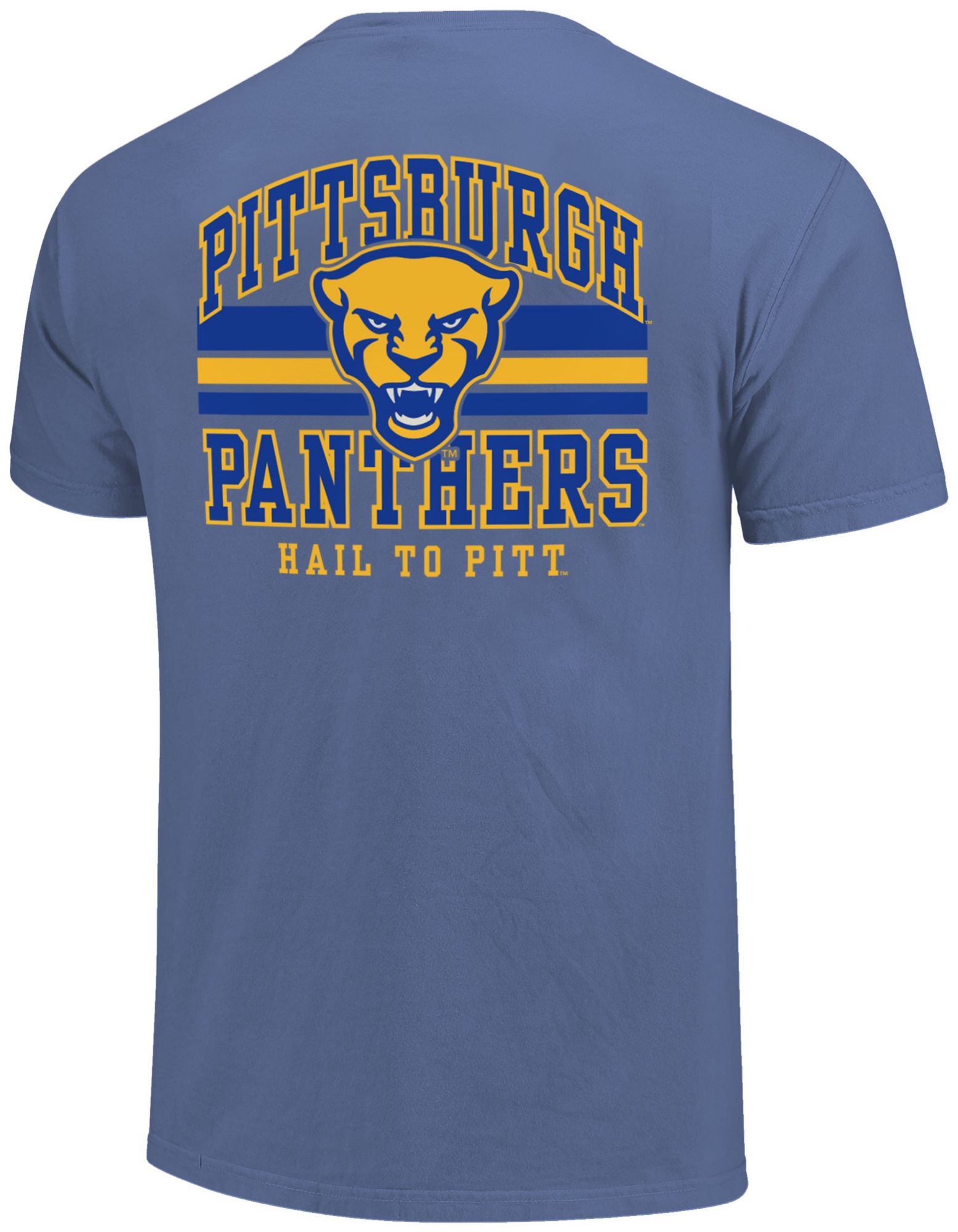 Image One Men's Pitt Panthers Flo Blue Mascot Arched Short Sleeve T-Shirt product image