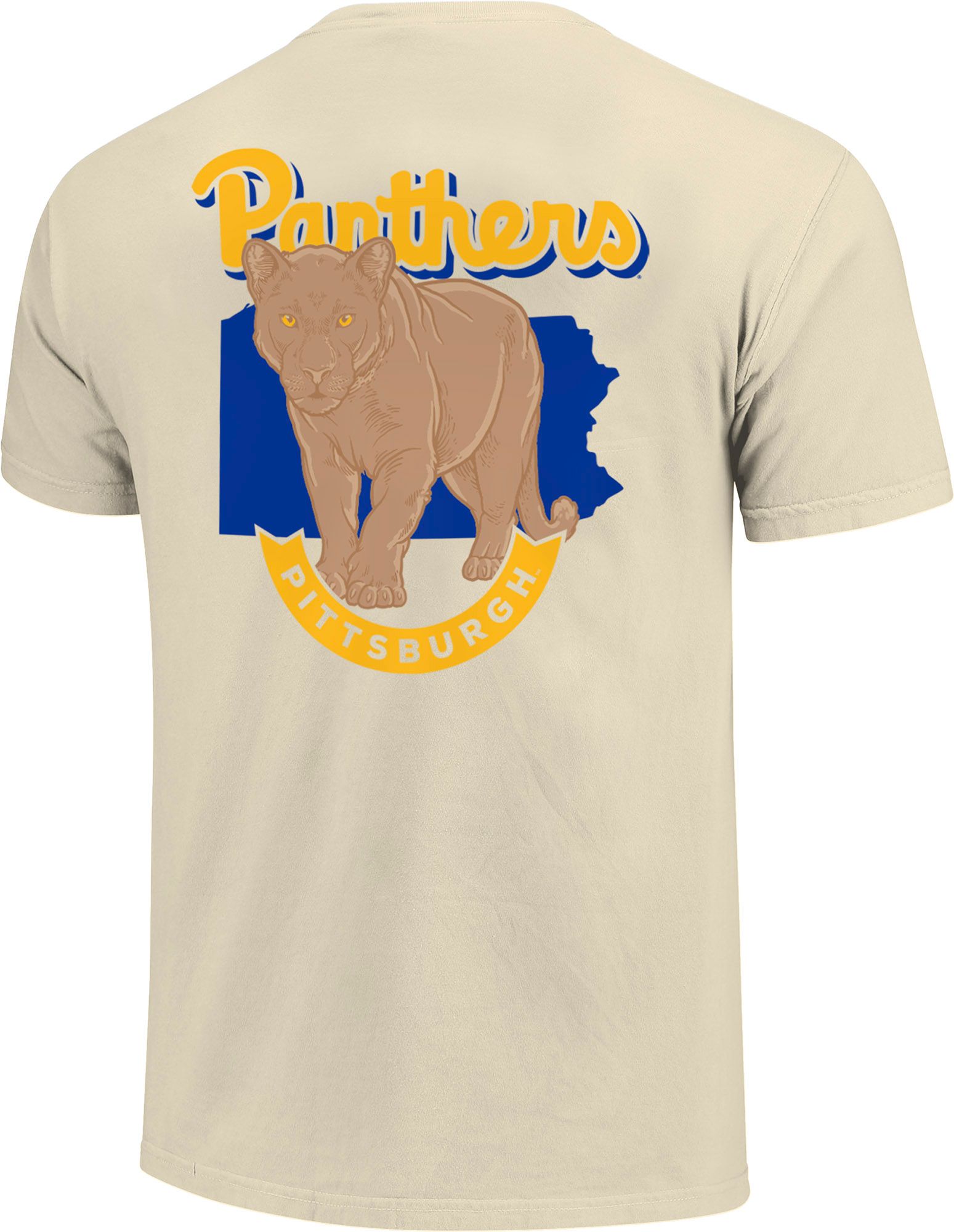 Image One Men's Pitt Panthers Ivory Mascot March T-Shirt product image