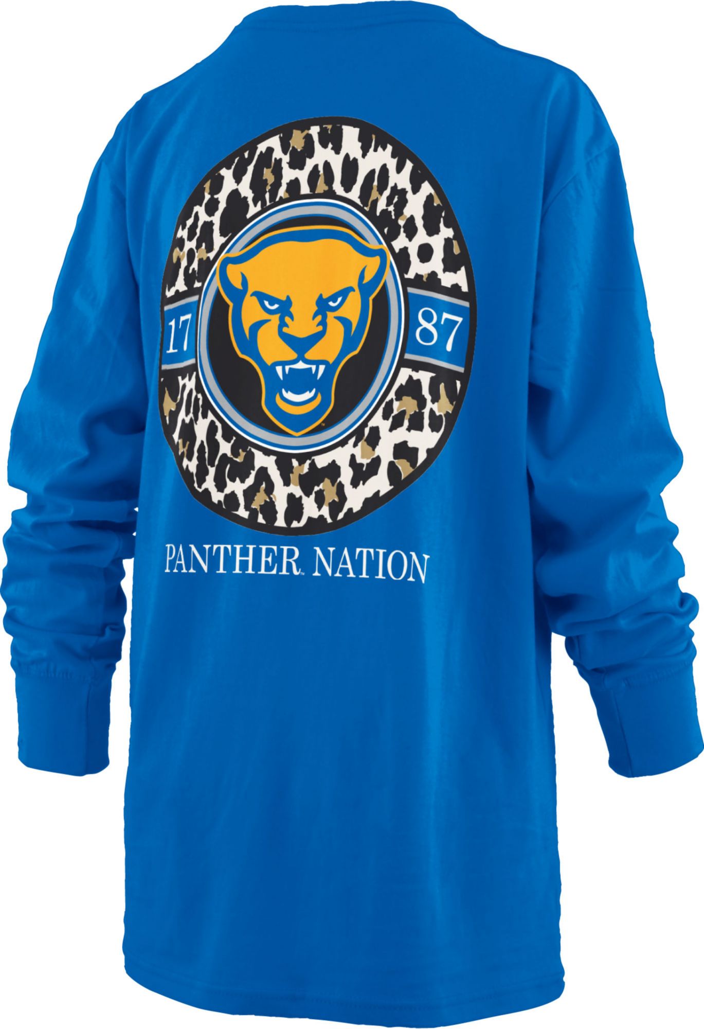 Pressbox Women's Pitt Panthers Blue Leopard Long Sleeve T-Shirt product image