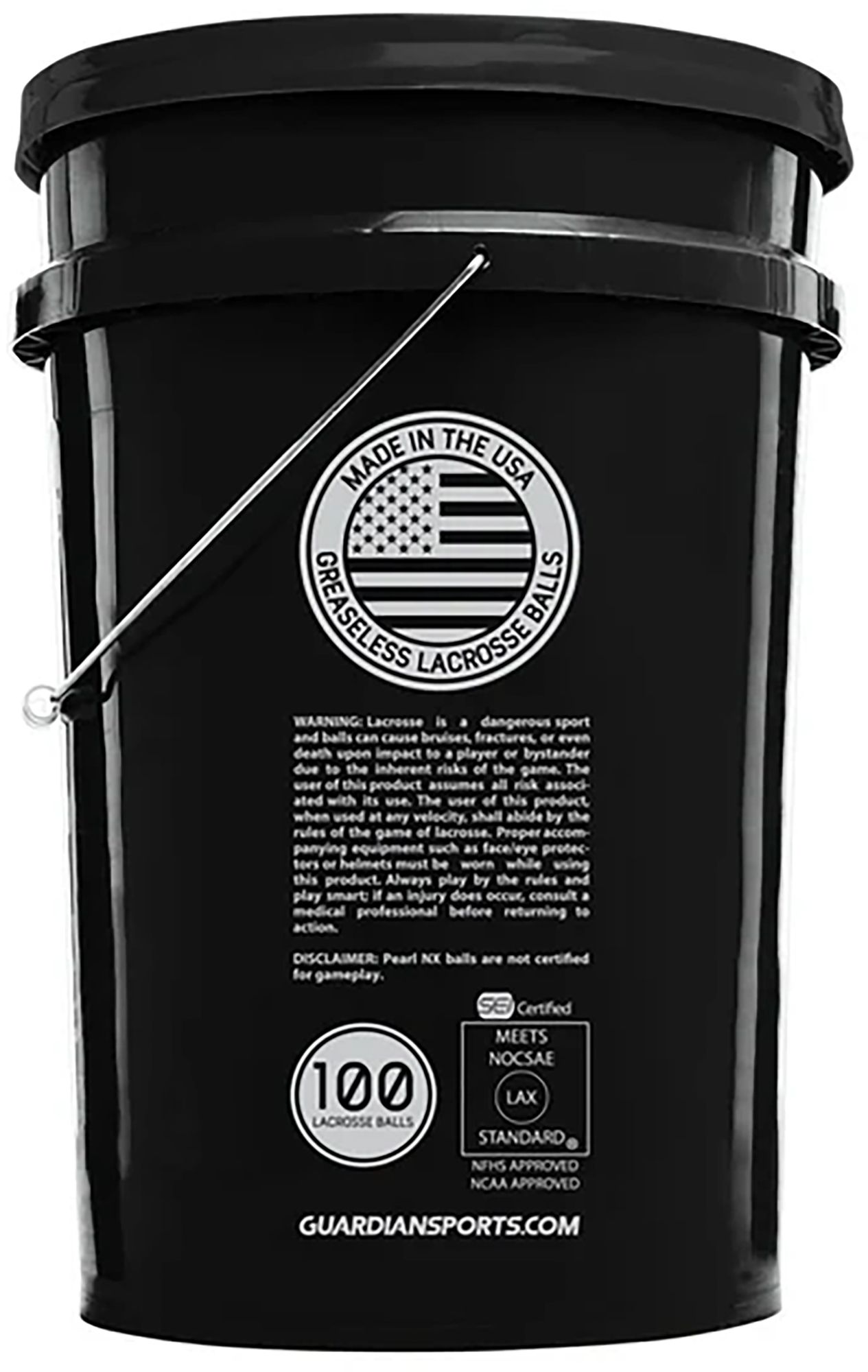 Guardian 36-Count PEARL Lacrosse Ball Bucket product image