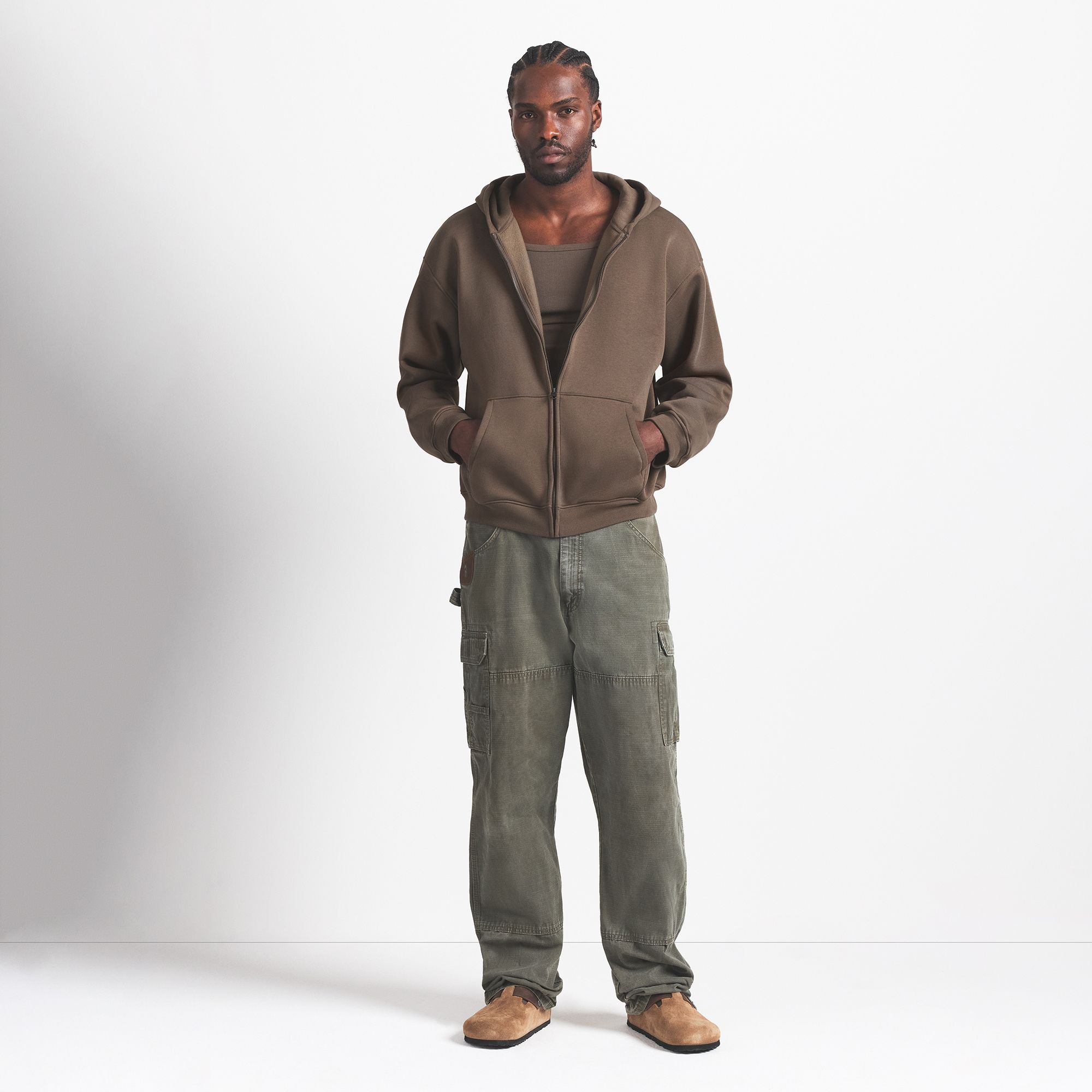 SKIMS Men's Fleece Lounge Zip Up Hoodie product image