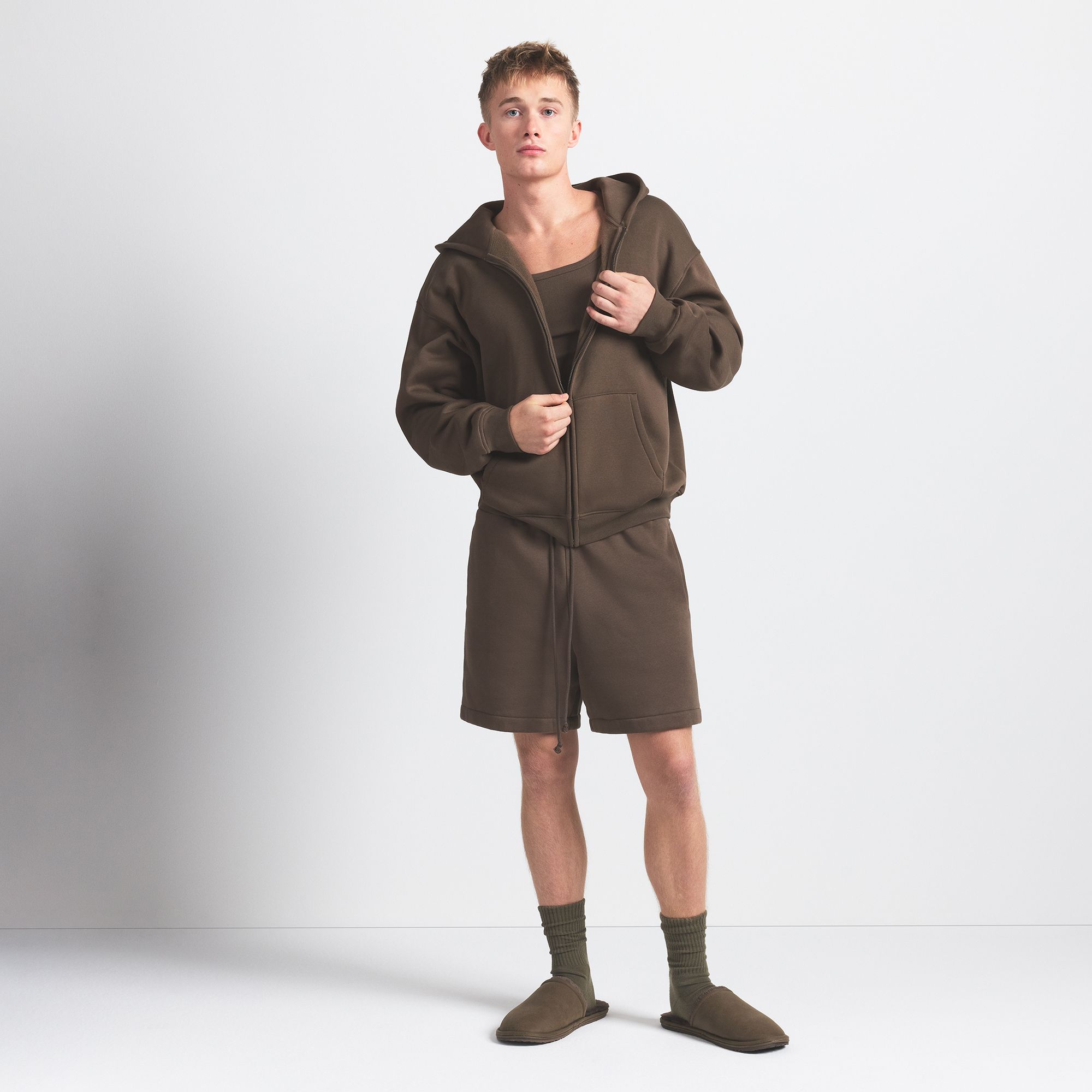 SKIMS Men's Fleece Lounge Zip Up Hoodie product image