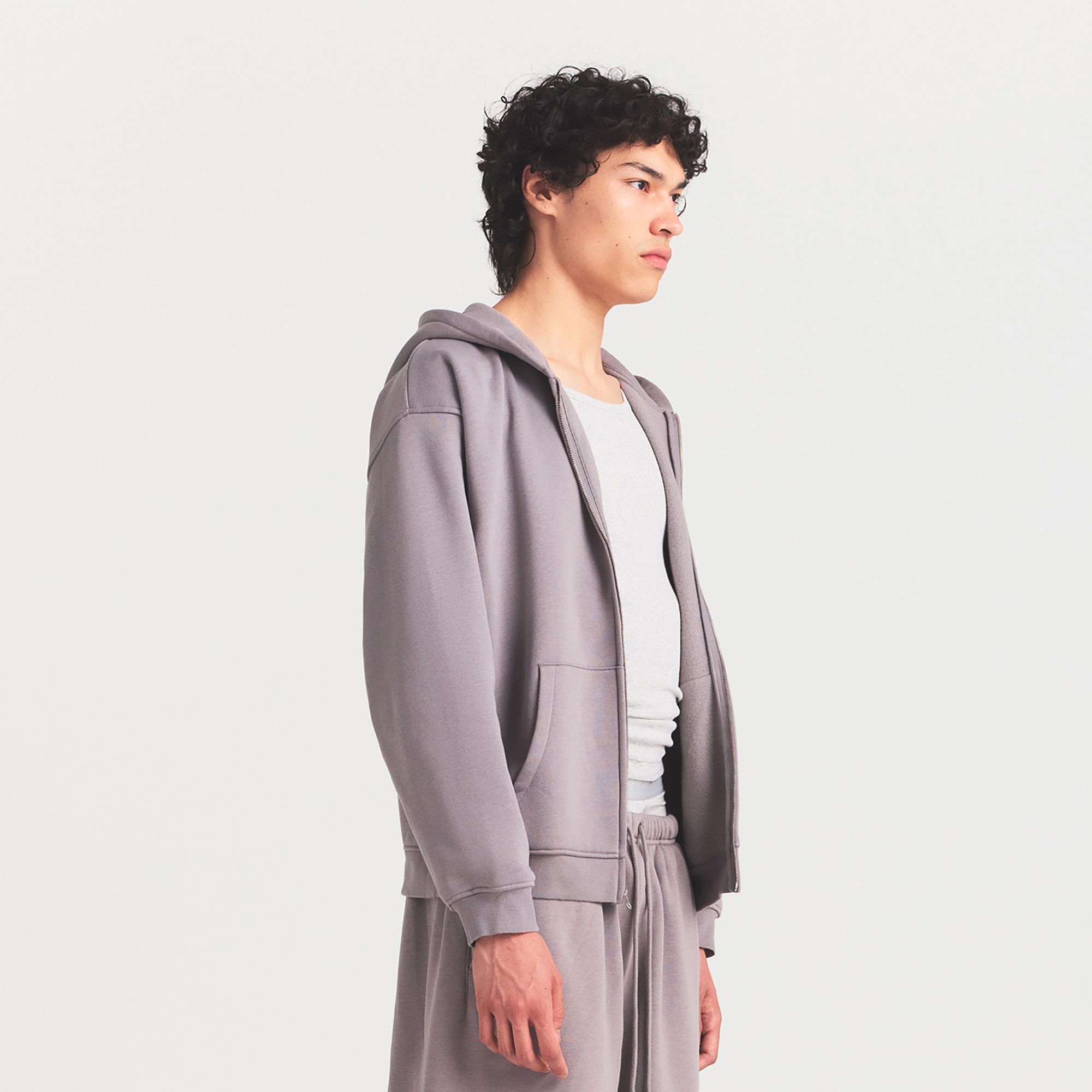 SKIMS Men's Fleece Lounge Zip Up Hoodie product image