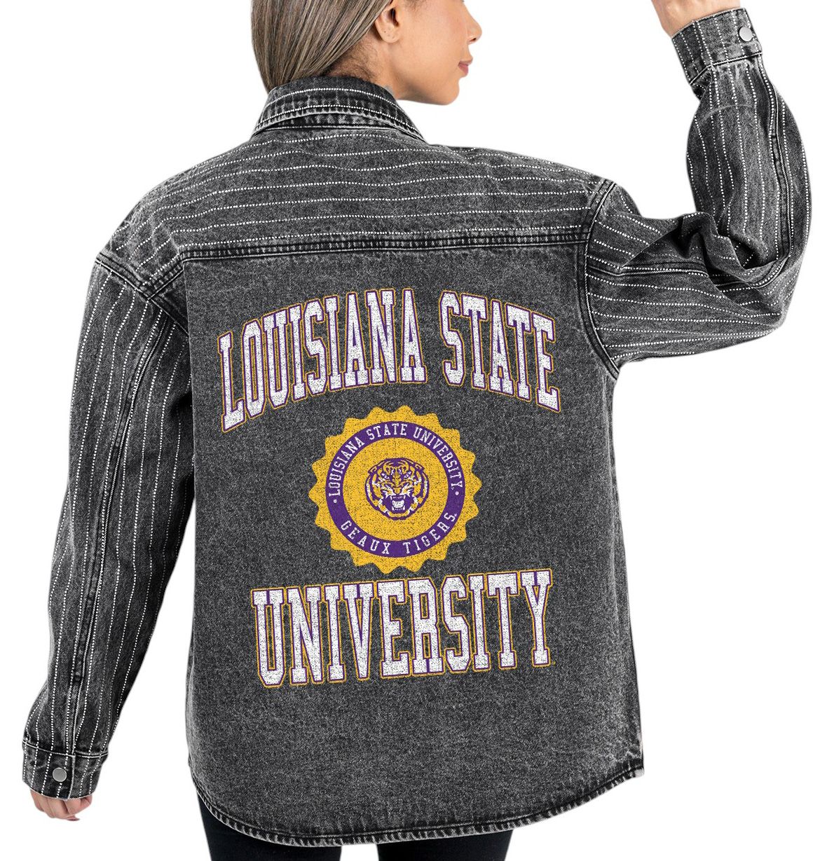 Gameday Couture Women's LSU Tigers Black Denim Rhinestone Jacket product image