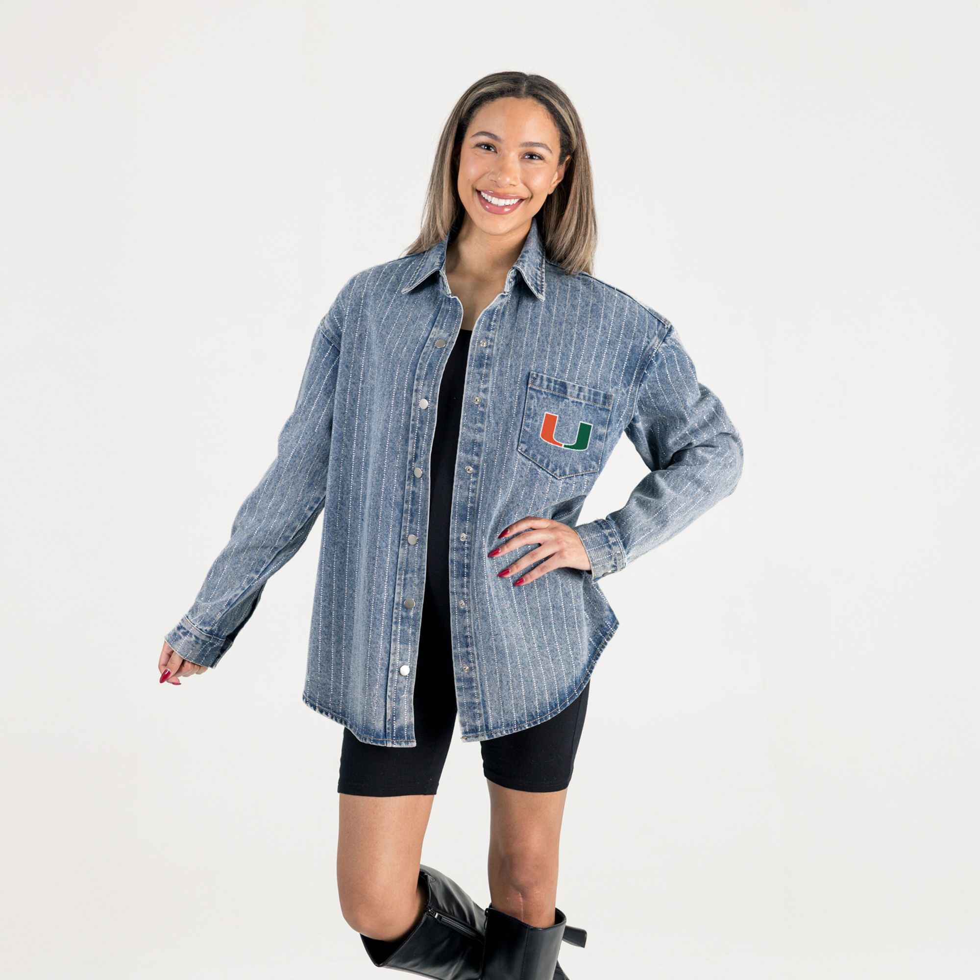 Gameday Couture Women's Miami Hurricanes Blue Denim Jacket product image