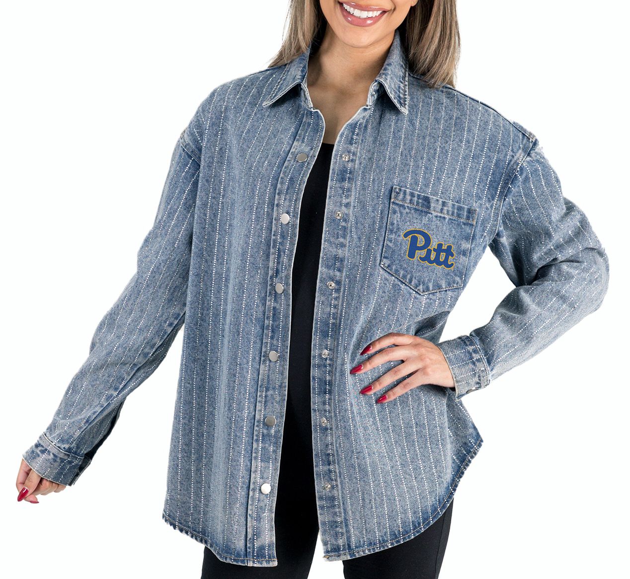 Gameday Couture Women's Pitt Panthers Denim Instant Replay Jacket product image