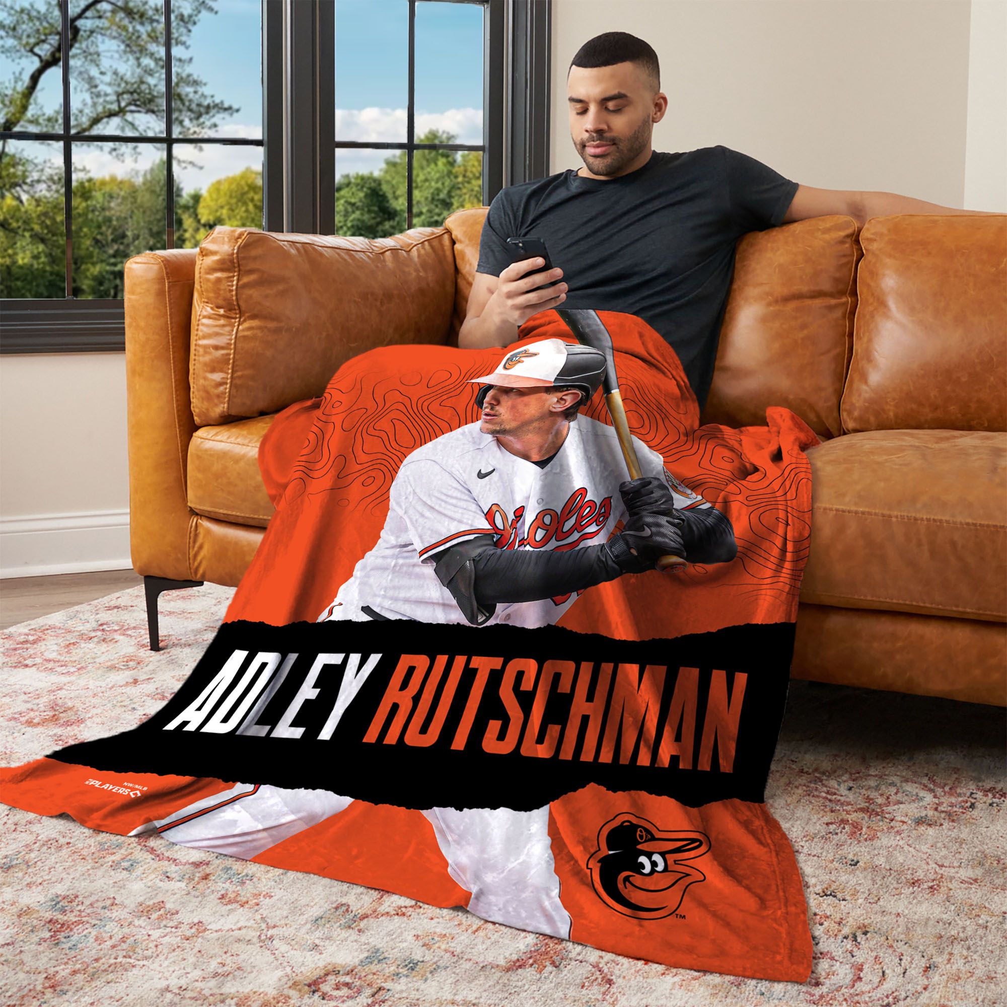 TheNorthwest Baltimore Orioles Adley Rutschman Touch Throw Blanket product image