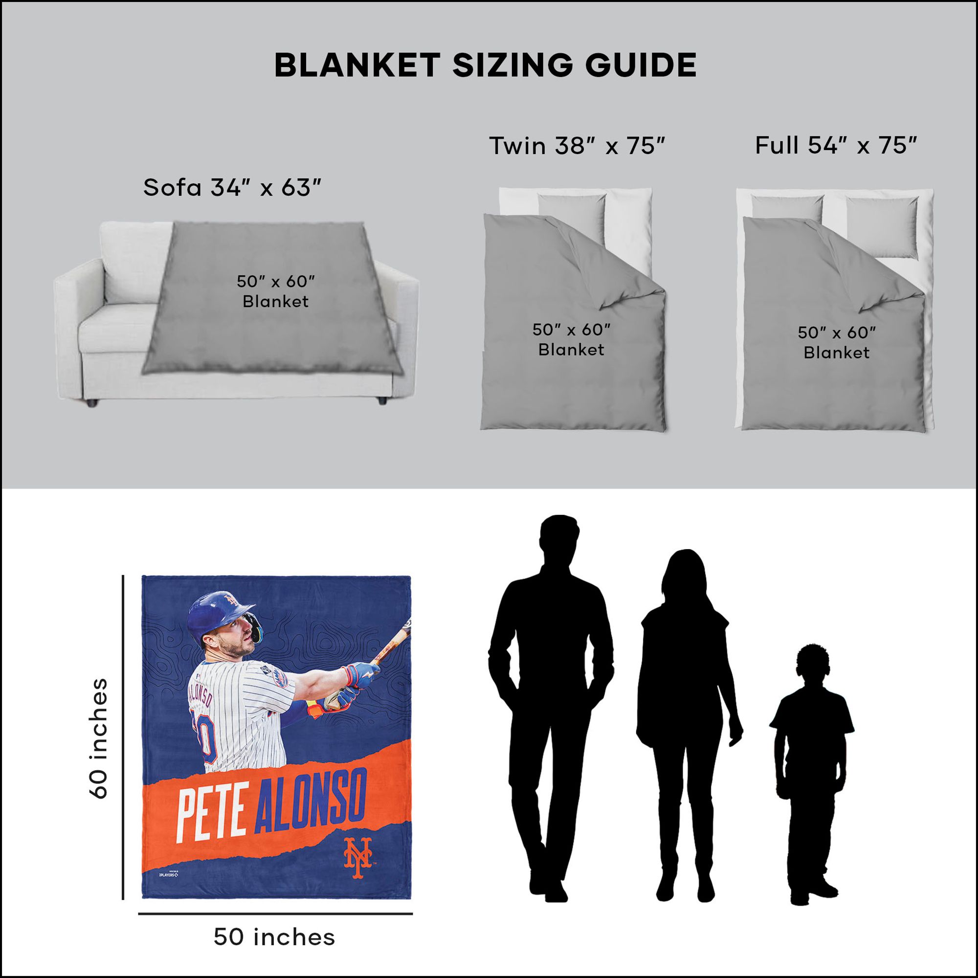TheNorthwest New York Mets Pete Alonso Touch Throw Blanket product image