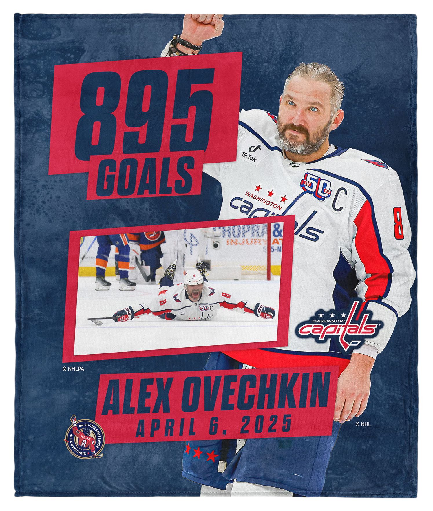 Northwest Washington Capitals Alexander Ovechkin #8 '895 Goals' Photo Throw product image