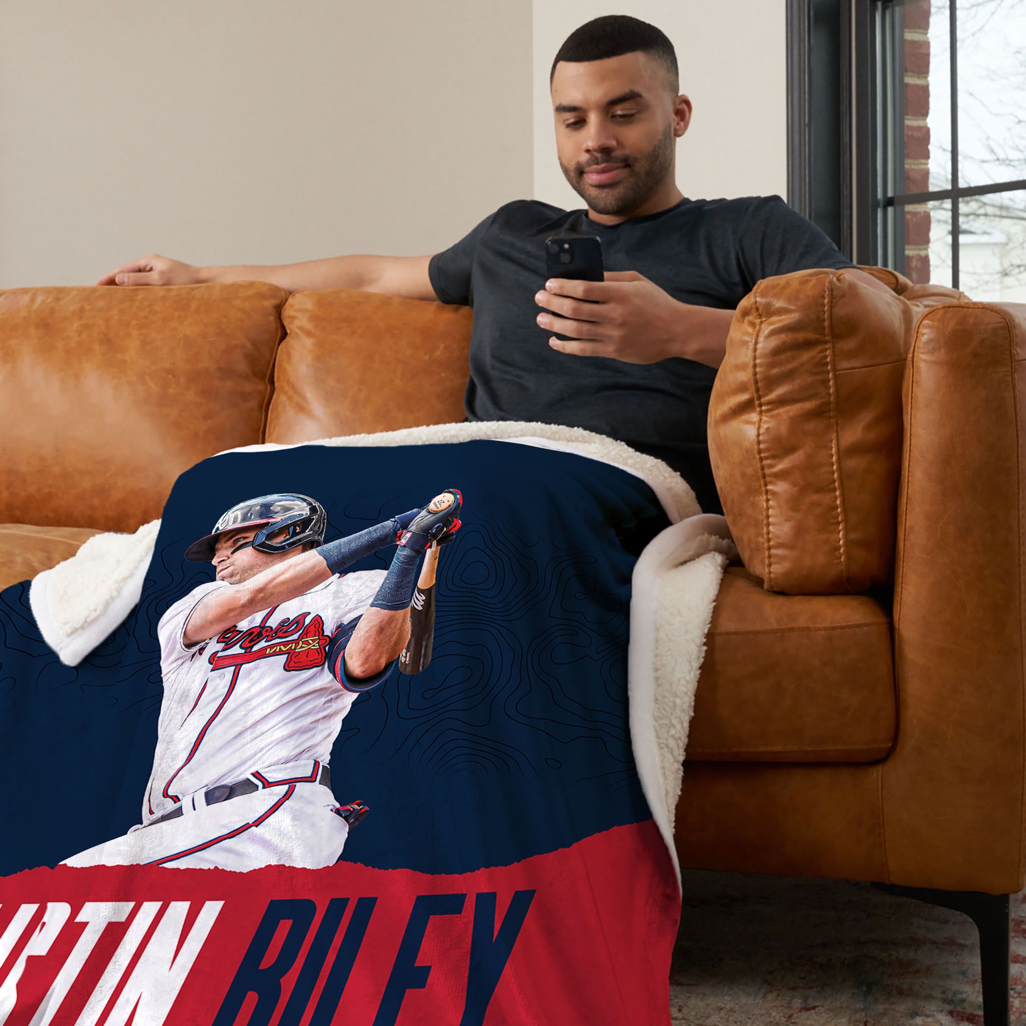 TheNorthwest Atlanta Braves Austin Riley Silk Touch Sherpa Throw product image