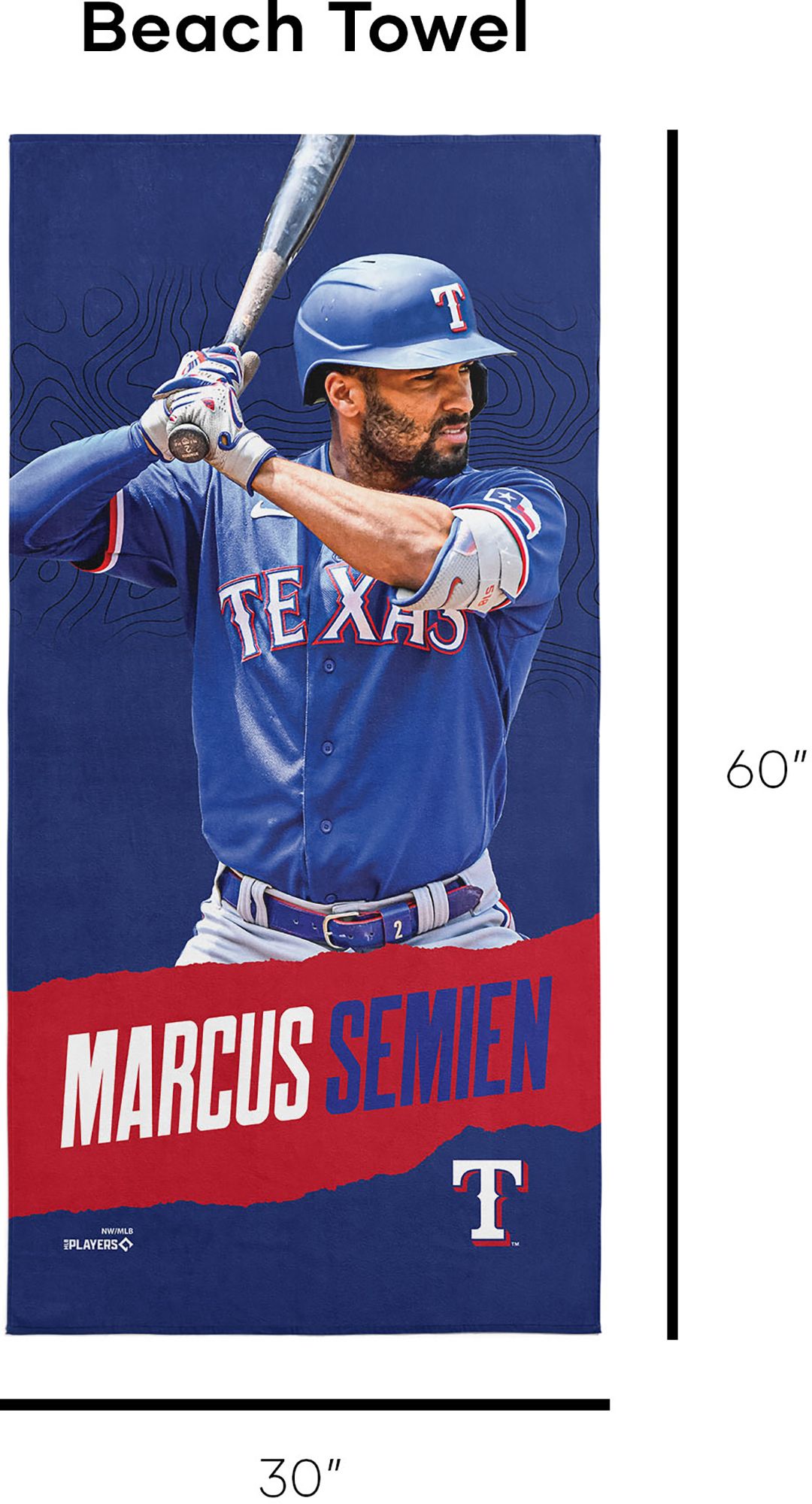 TheNorthwest Texas Rangers Marcus Semien Beach Towel product image