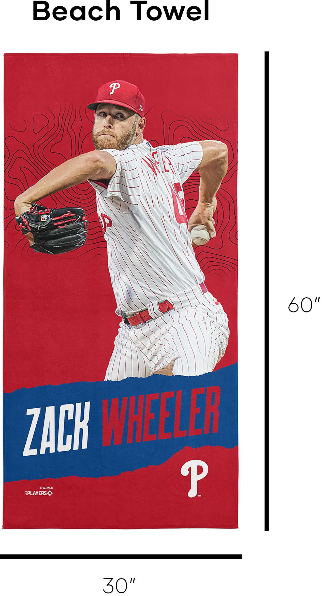 TheNorthwest Philadelphia Phillies Zack Wheeler Beach Towel product image