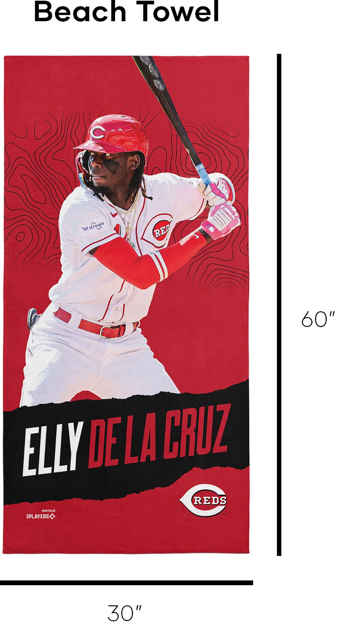 TheNorthwest Cincinnati Reds Elly De La Cruz Beach Towel product image