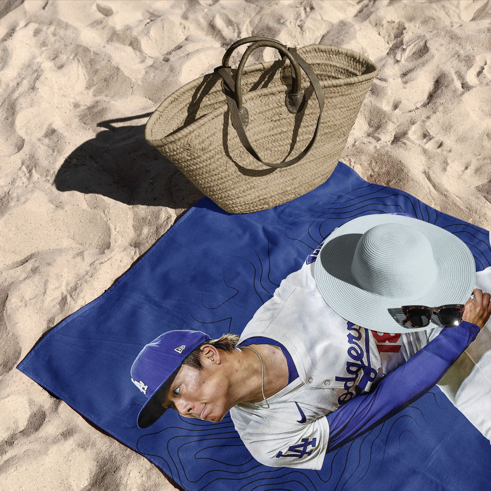 TheNorthwest Los Angeles Dodgers Yoshinobu Yamamoto Beach Towel product image