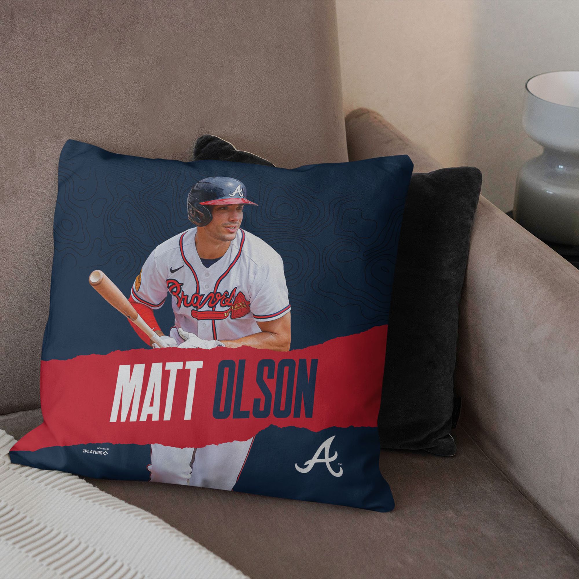 TheNorthwest Atlanta Braves Matt Olson 18'' x 18'' Throw Pillow product image