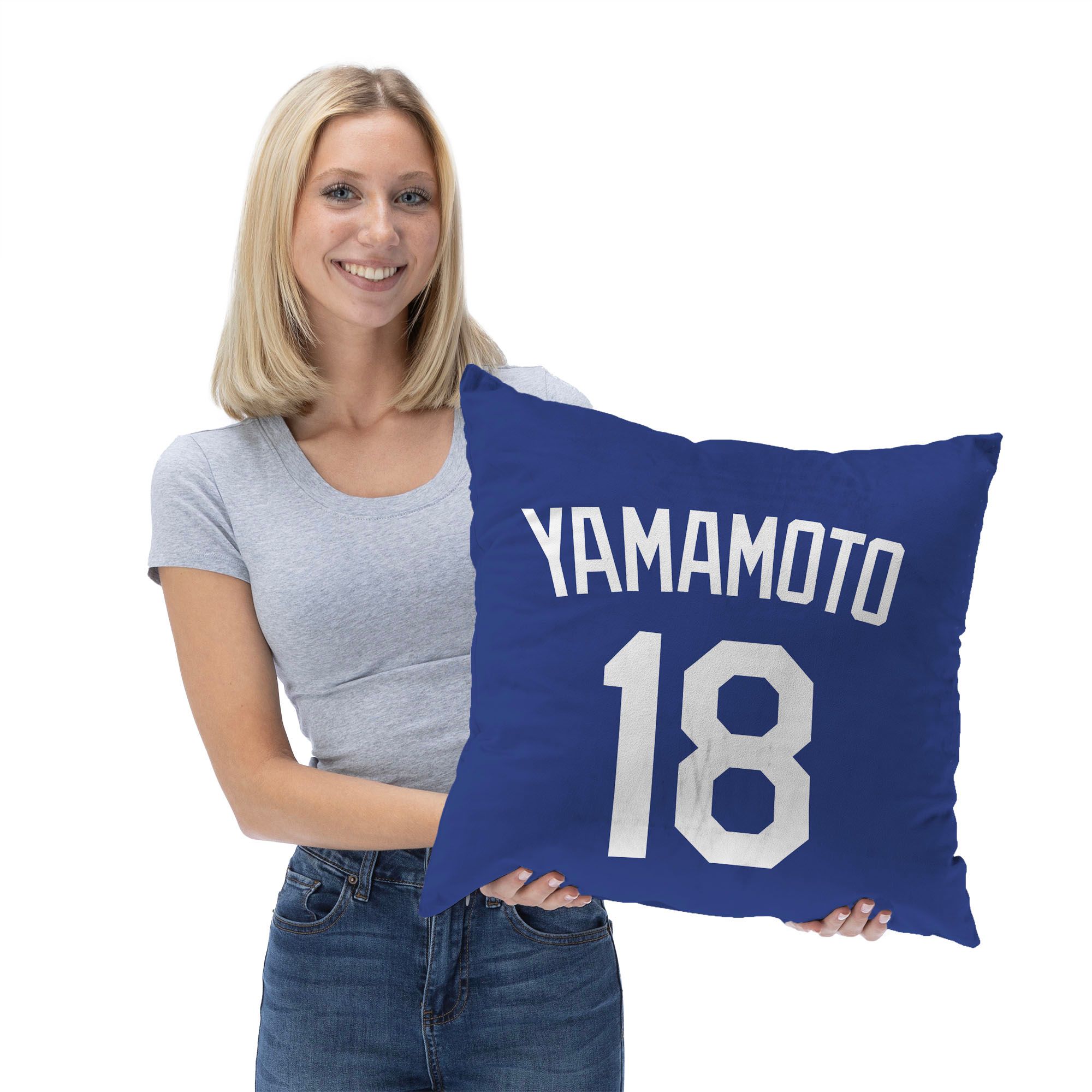 TheNorthwest Los Angeles Dodgers Yoshinobu Yamamoto 18'' x 18'' Throw Pillow product image