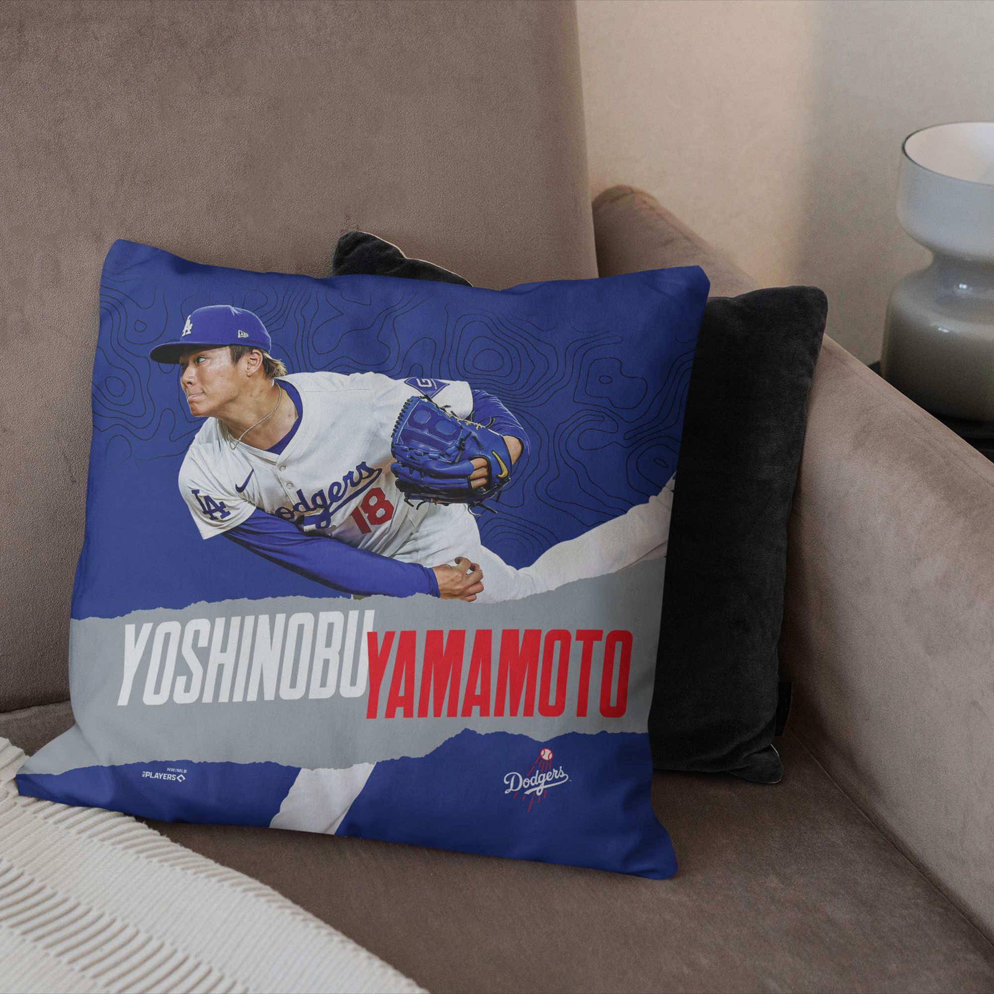 TheNorthwest Los Angeles Dodgers Yoshinobu Yamamoto 18'' x 18'' Throw Pillow product image