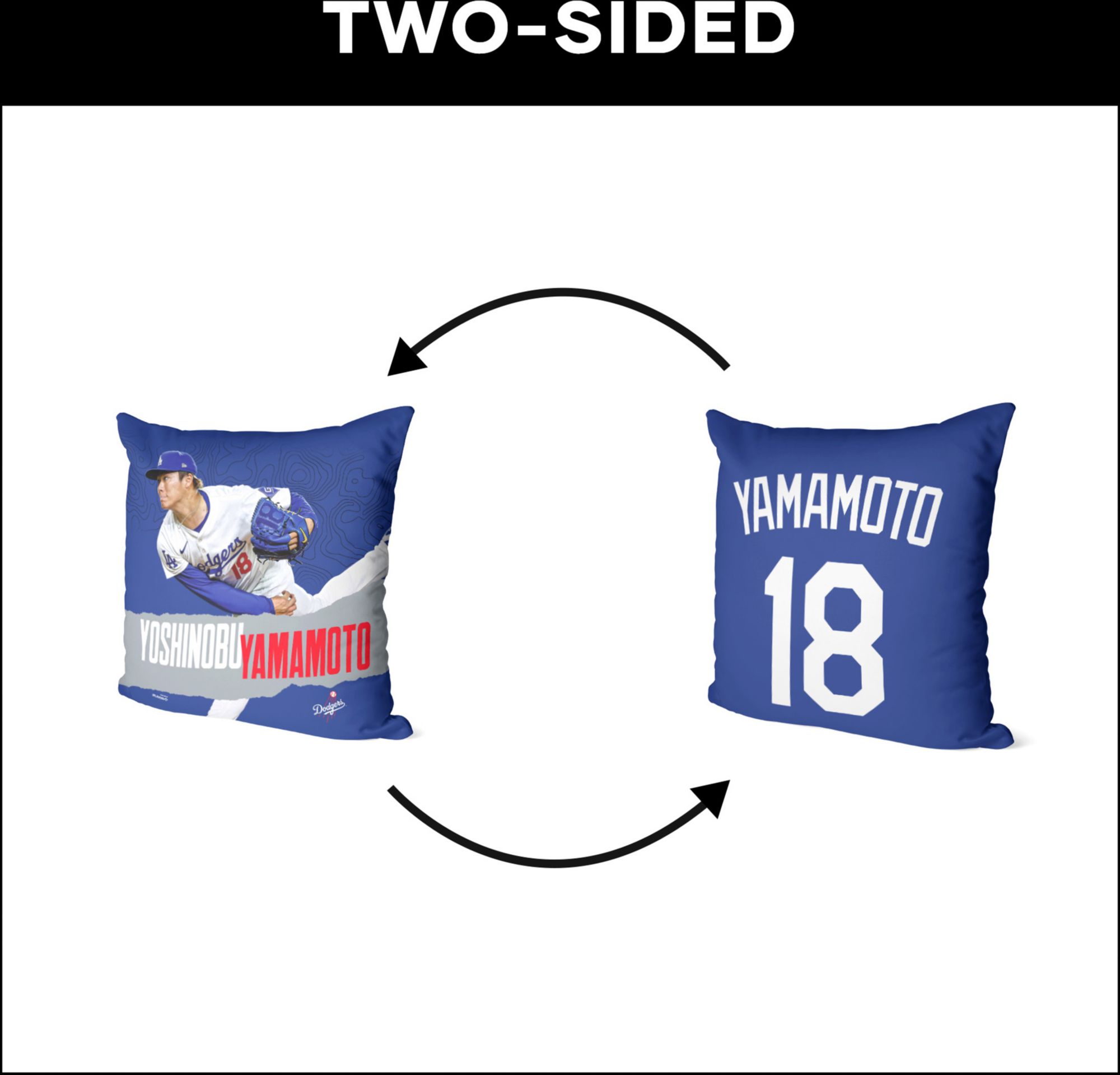 TheNorthwest Los Angeles Dodgers Yoshinobu Yamamoto 18'' x 18'' Throw Pillow product image