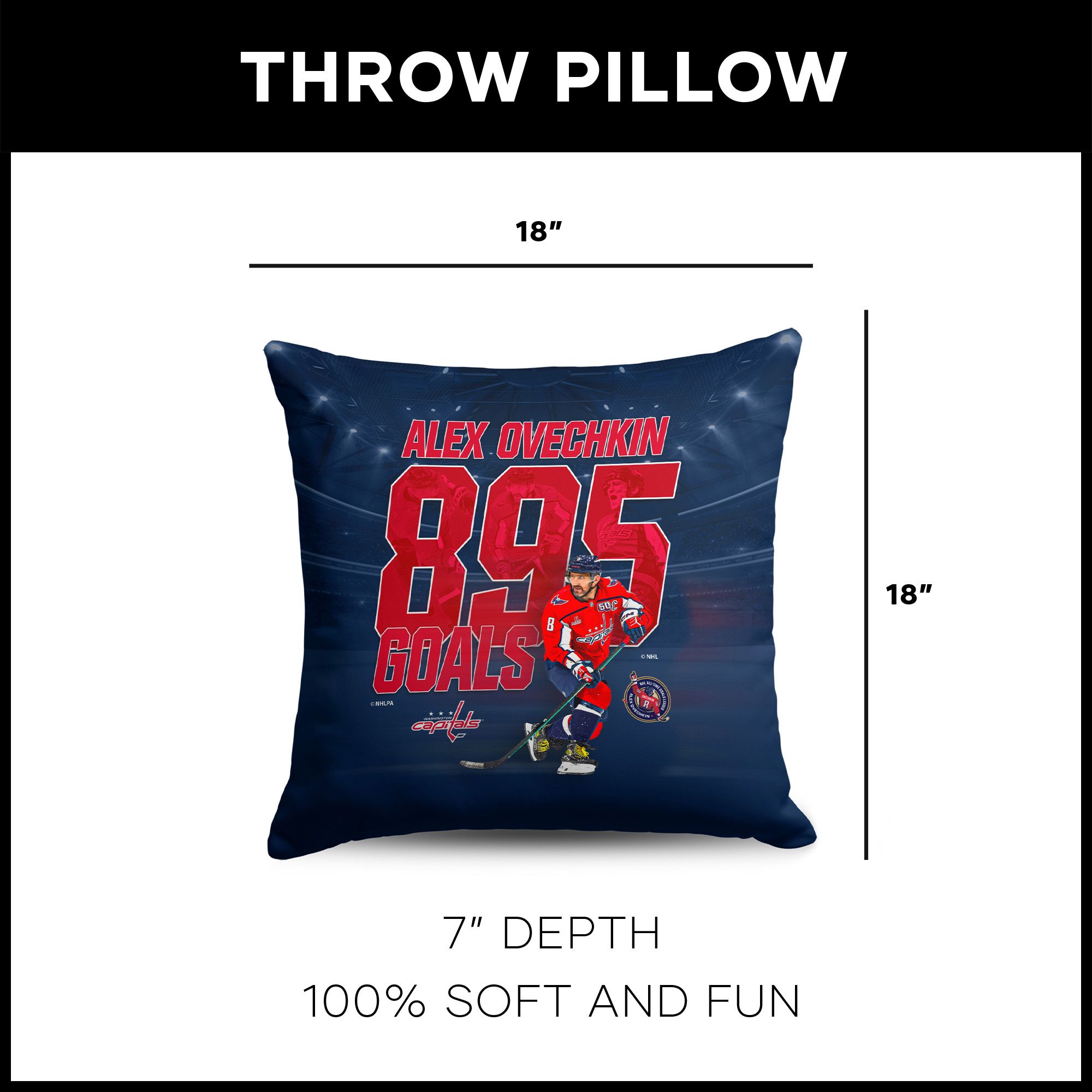 Northwest Washington Capitals Alexander Ovechkin #8 '895 Goals' Pillow product image