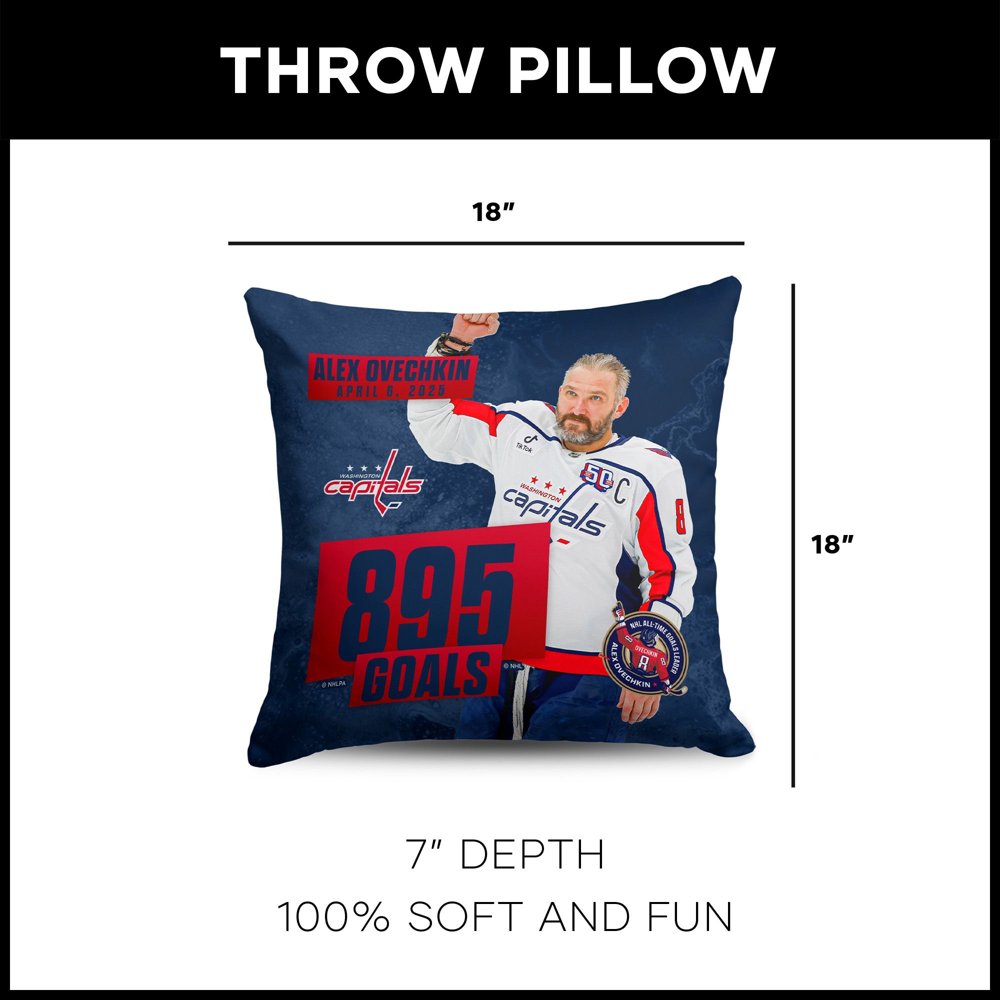 Northwest Washington Capitals Alexander Ovechkin #8 '895 Goals' Photo Pillow product image