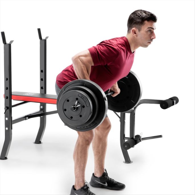 Marcy Pro Standard Bench With 100 Lb Weight Set Dick S Sporting