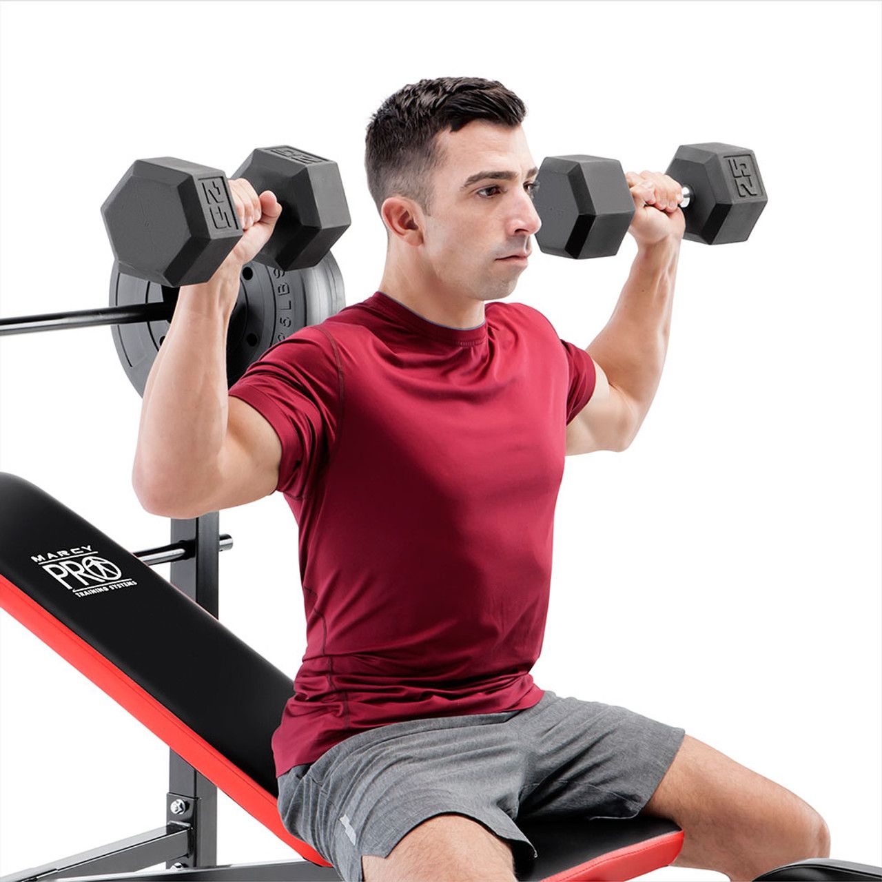 Marcy Pro Standard Weight Bench with 100 lb. Weight Set product image