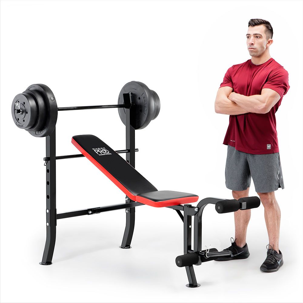 Marcy Pro Standard Weight Bench with 100 lb. Weight Set product image