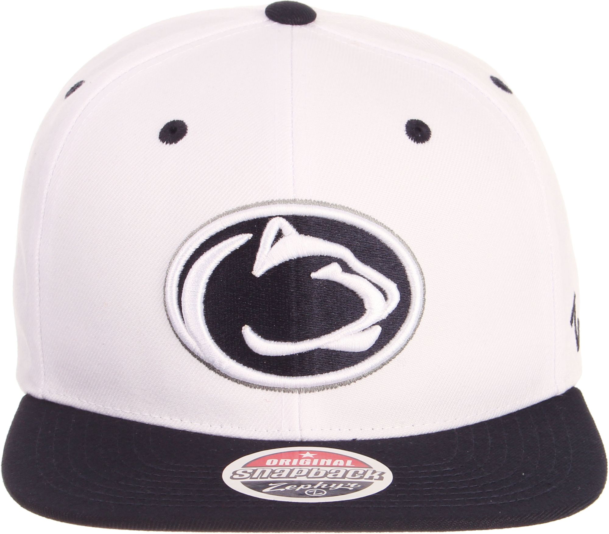 Zephyr Adult Penn State Nittany Lions White/Blue Script Adjustable Snapback Hat product image