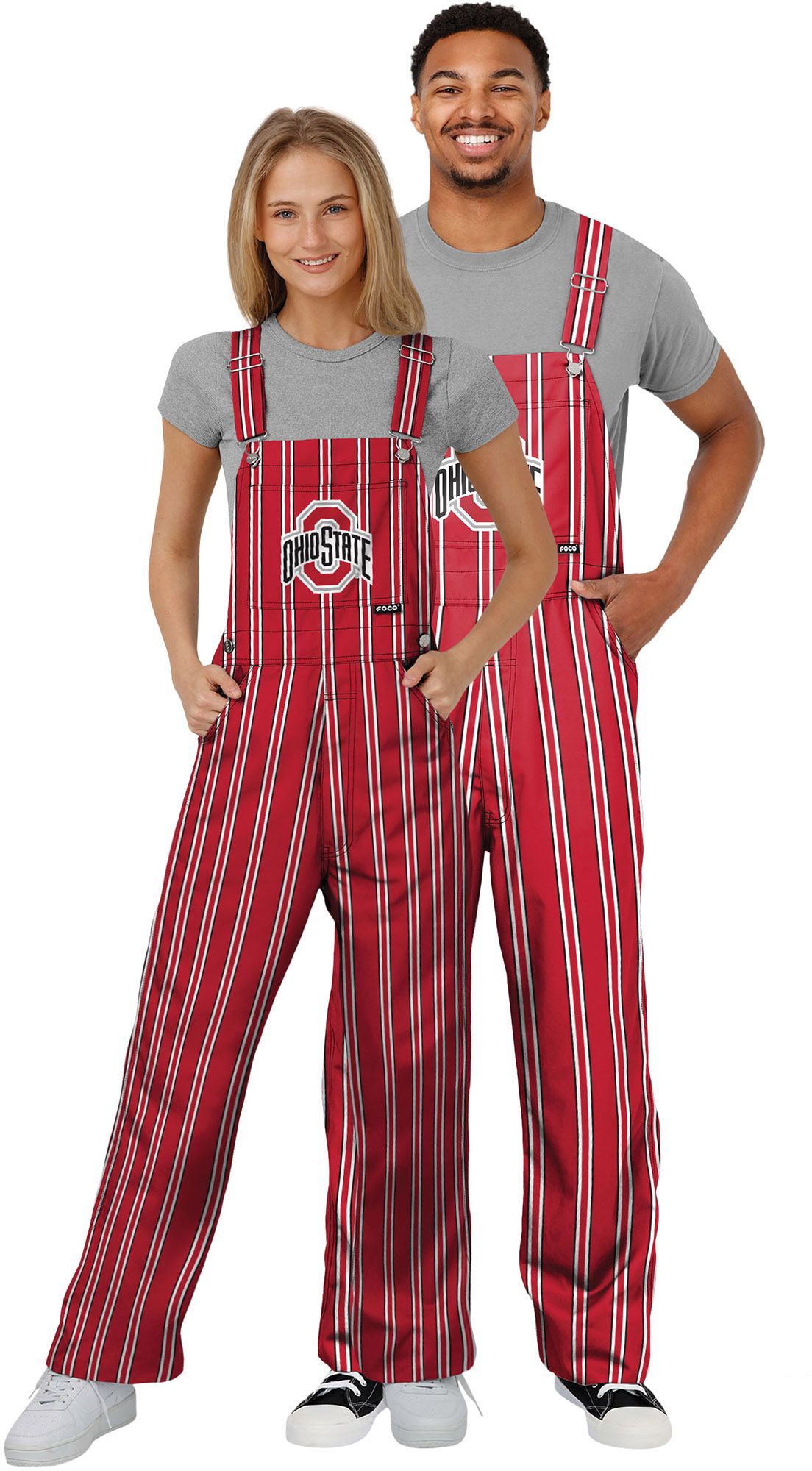 FOCO Men's Ohio State Buckeyes Red Spirit Overalls product image