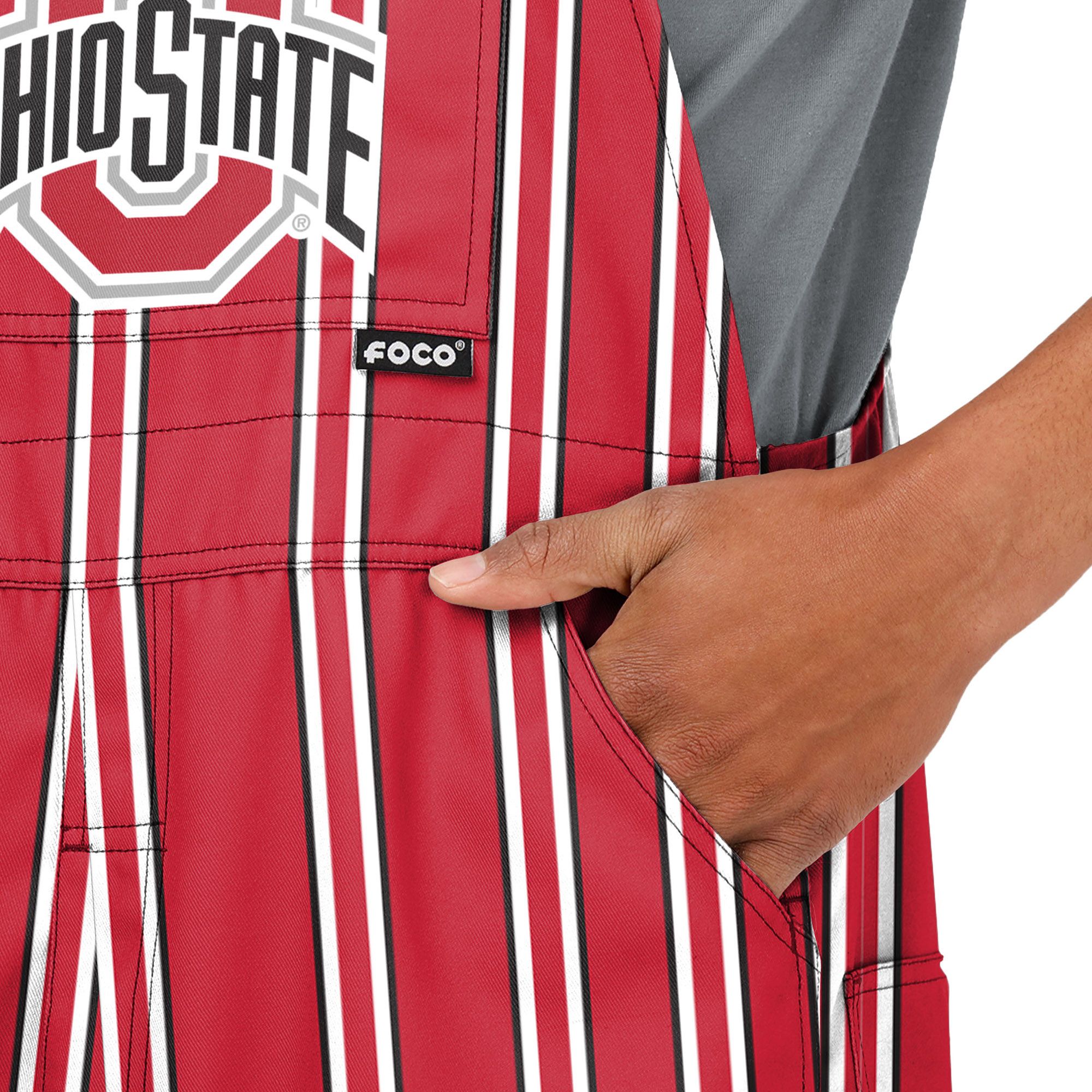 FOCO Men's Ohio State Buckeyes Red Spirit Overalls product image