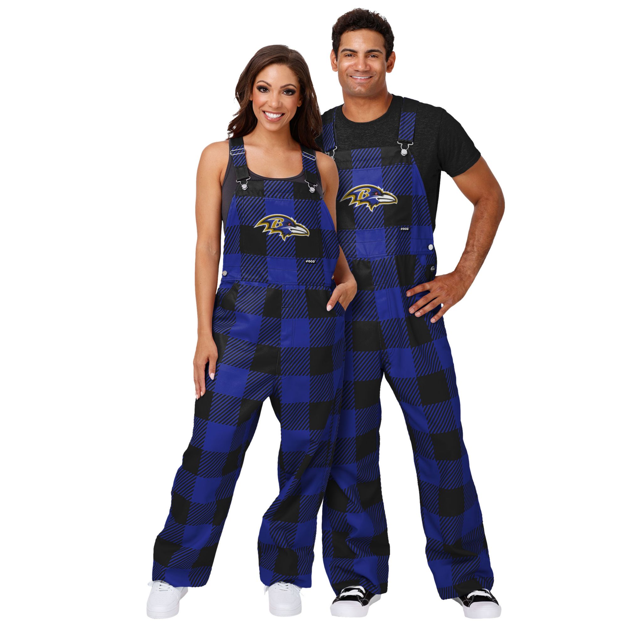 FOCO Men's Baltimore Ravens Plaid Overalls product image