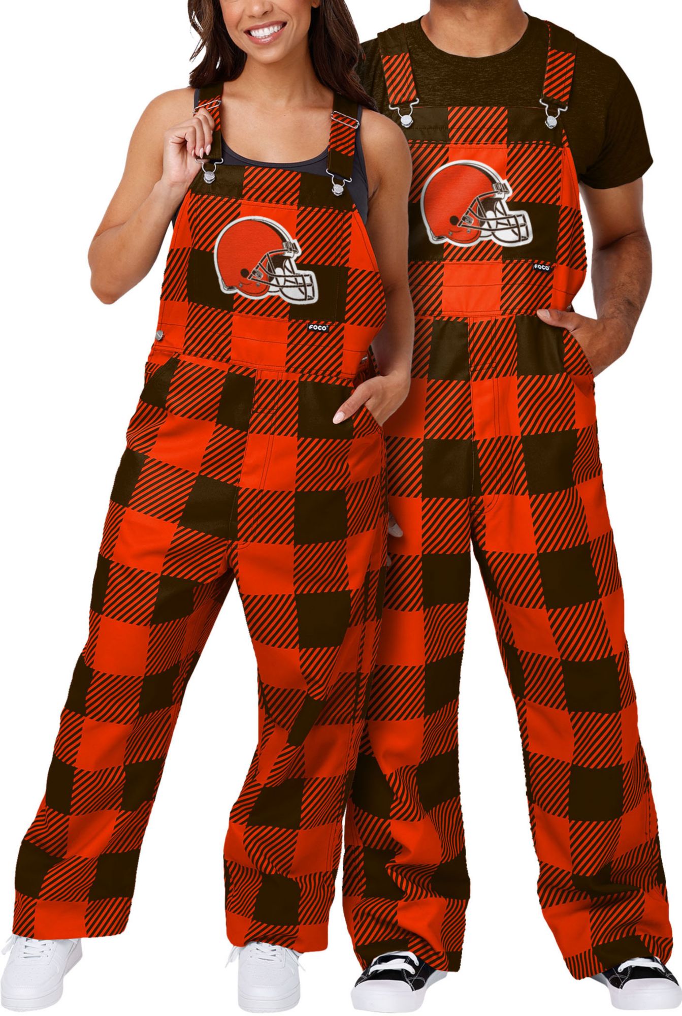 FOCO Adult Cleveland Browns Plaid Overalls product image