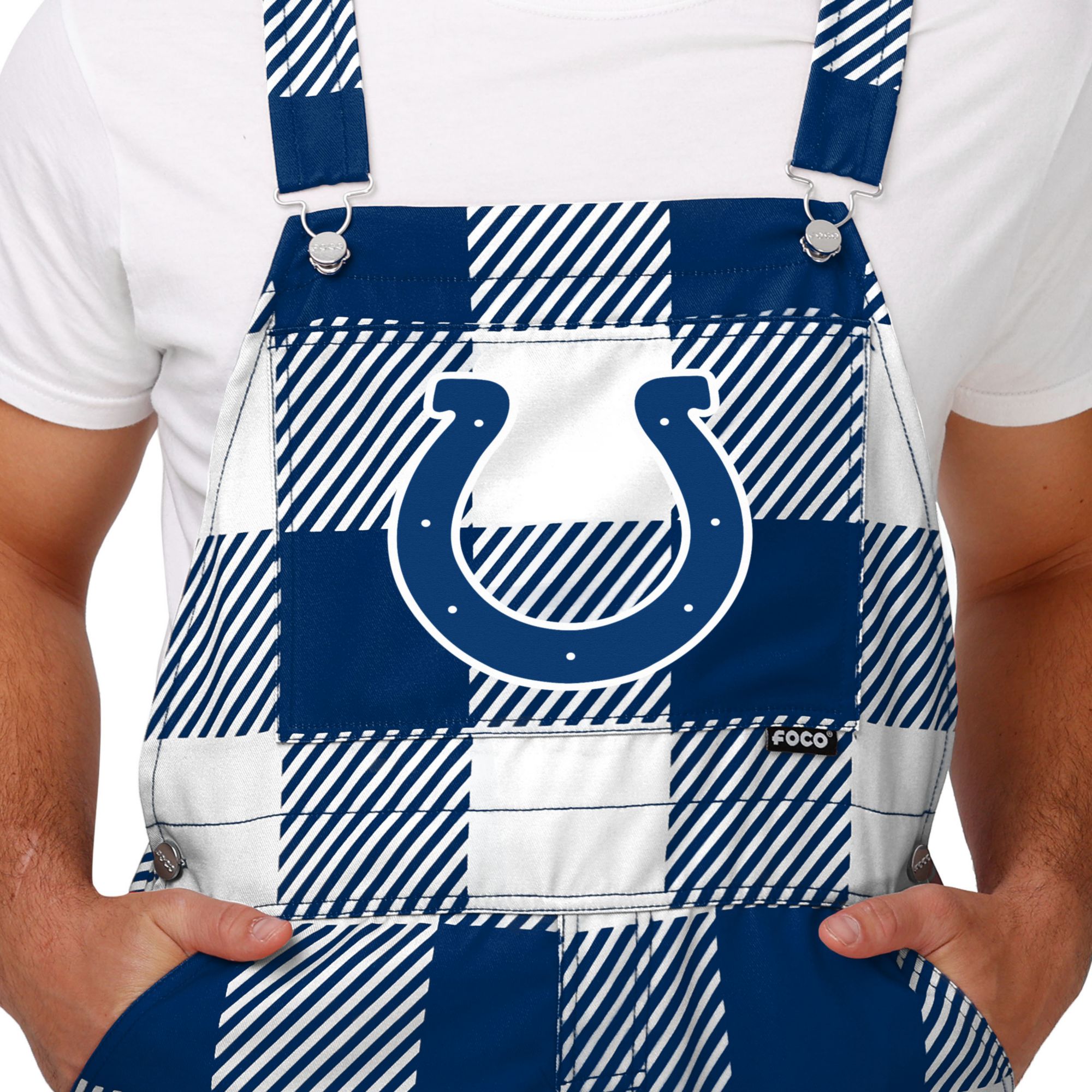 FOCO Men's Indianapolis Colts Plaid Overalls product image