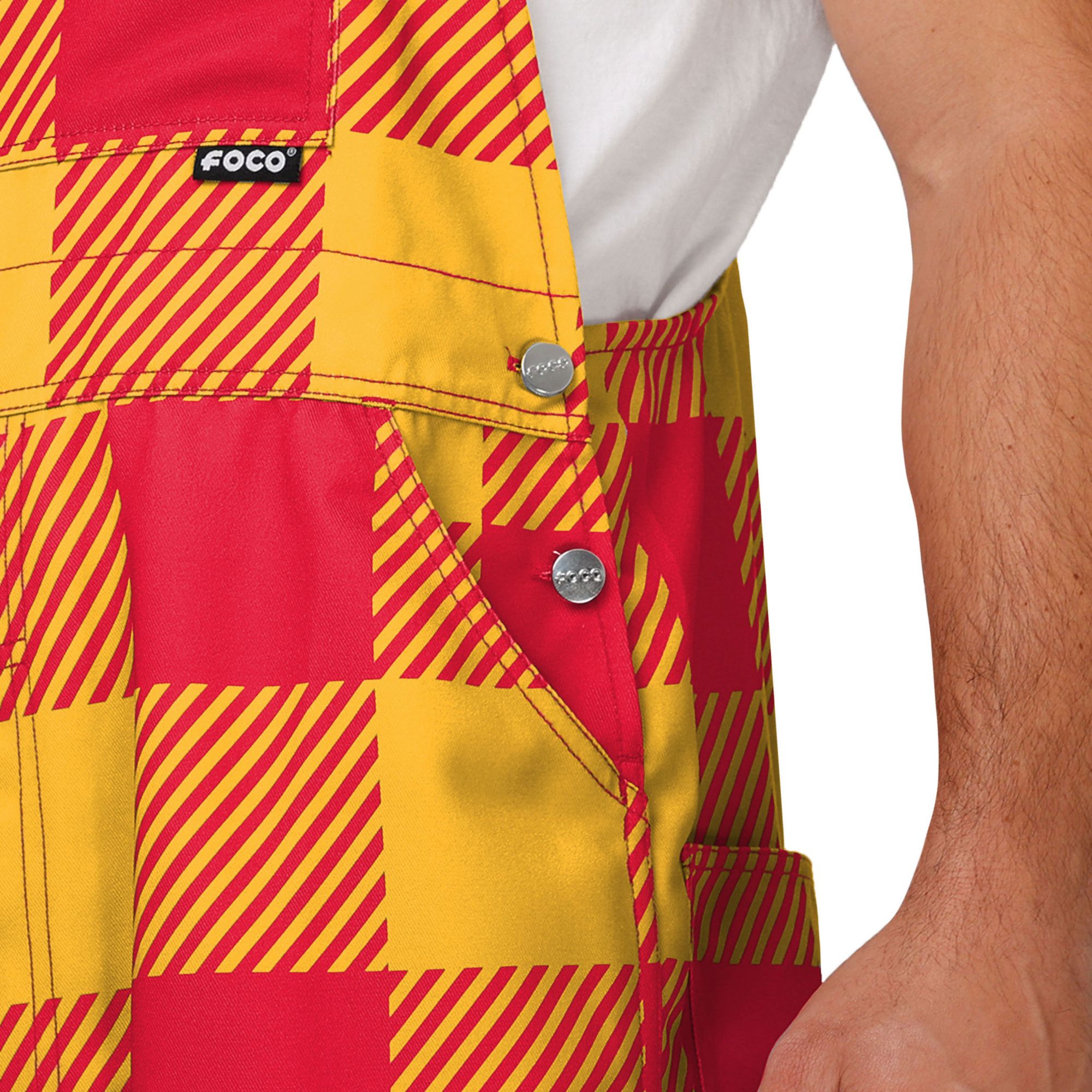 FOCO Adult Kansas City Chiefs Plaid Overalls product image