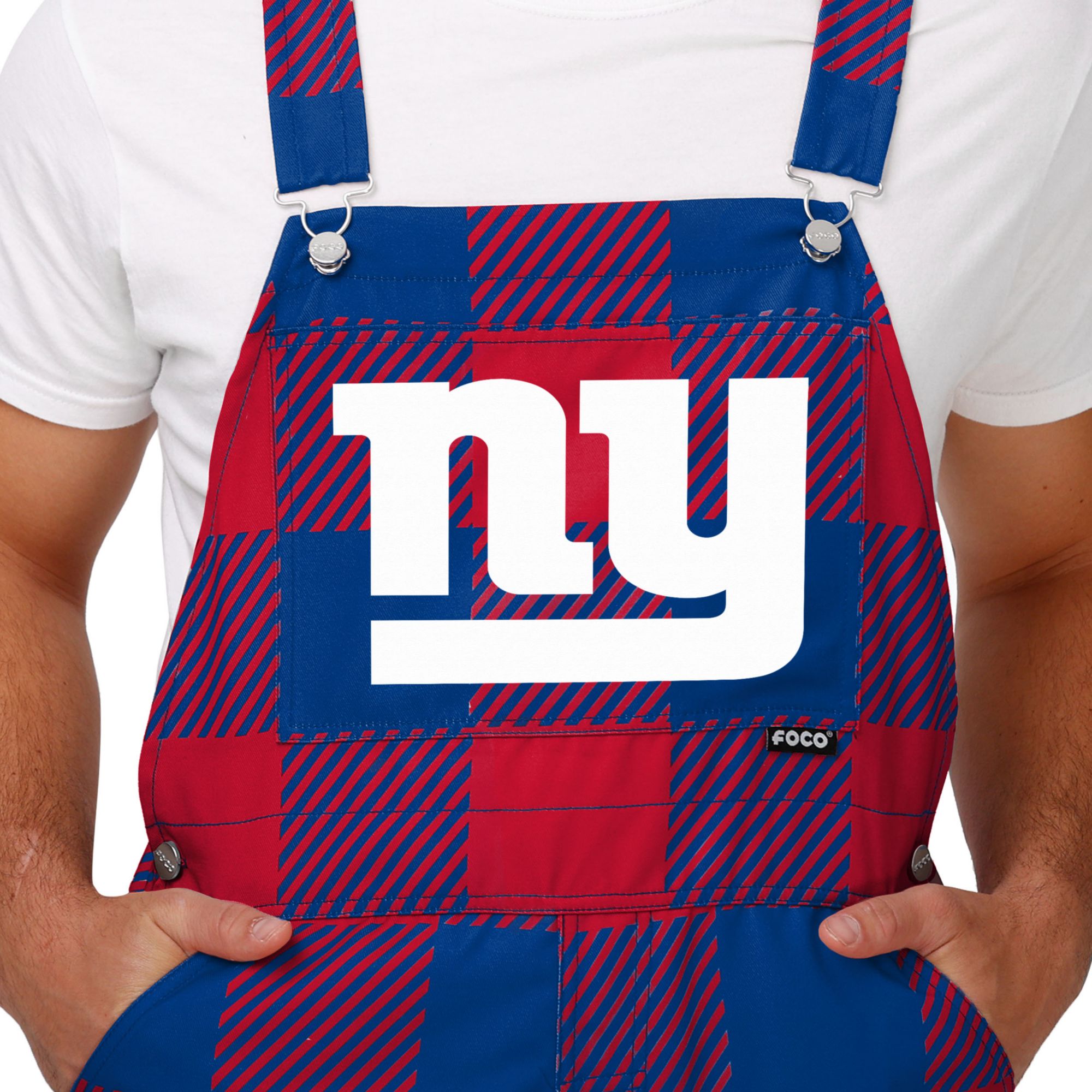 FOCO Men's New York Giants Plaid Overalls product image