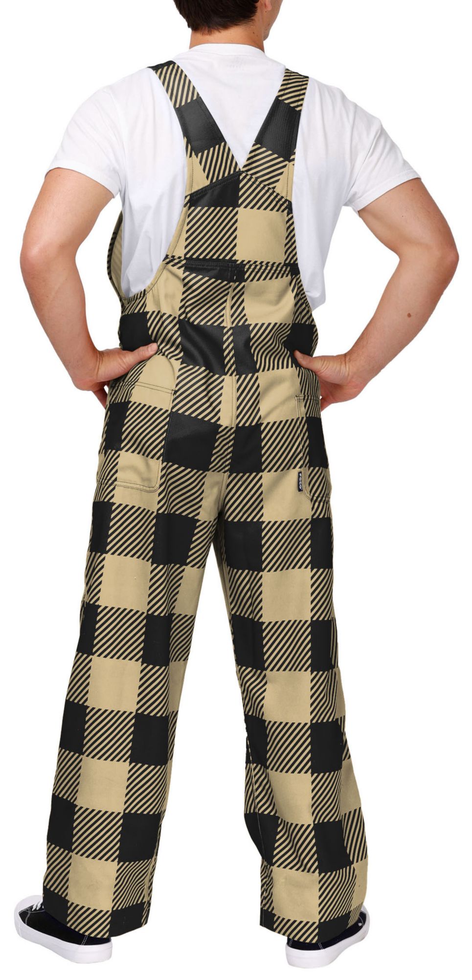 FOCO Men's New Orleans Saints Plaid Overalls product image