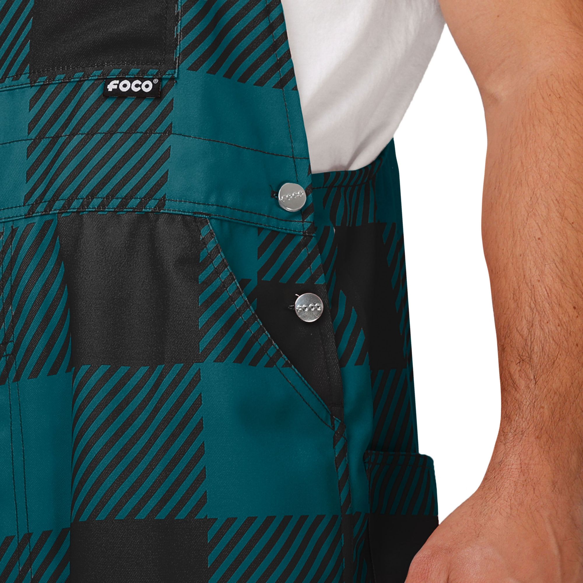 FOCO Adult Philadelphia Eagles Plaid Overalls product image
