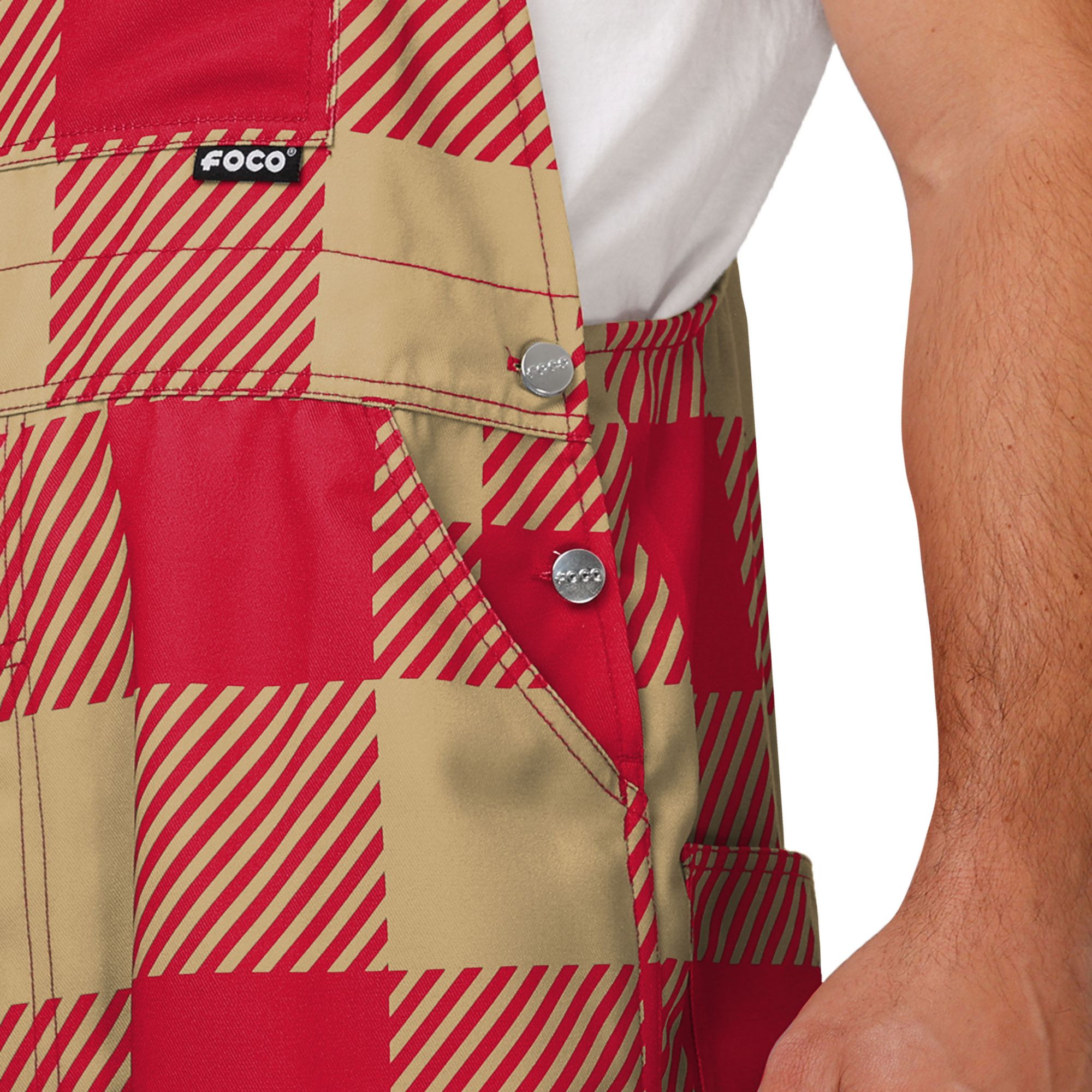 FOCO Men's San Francisco 49ers Plaid Overalls product image