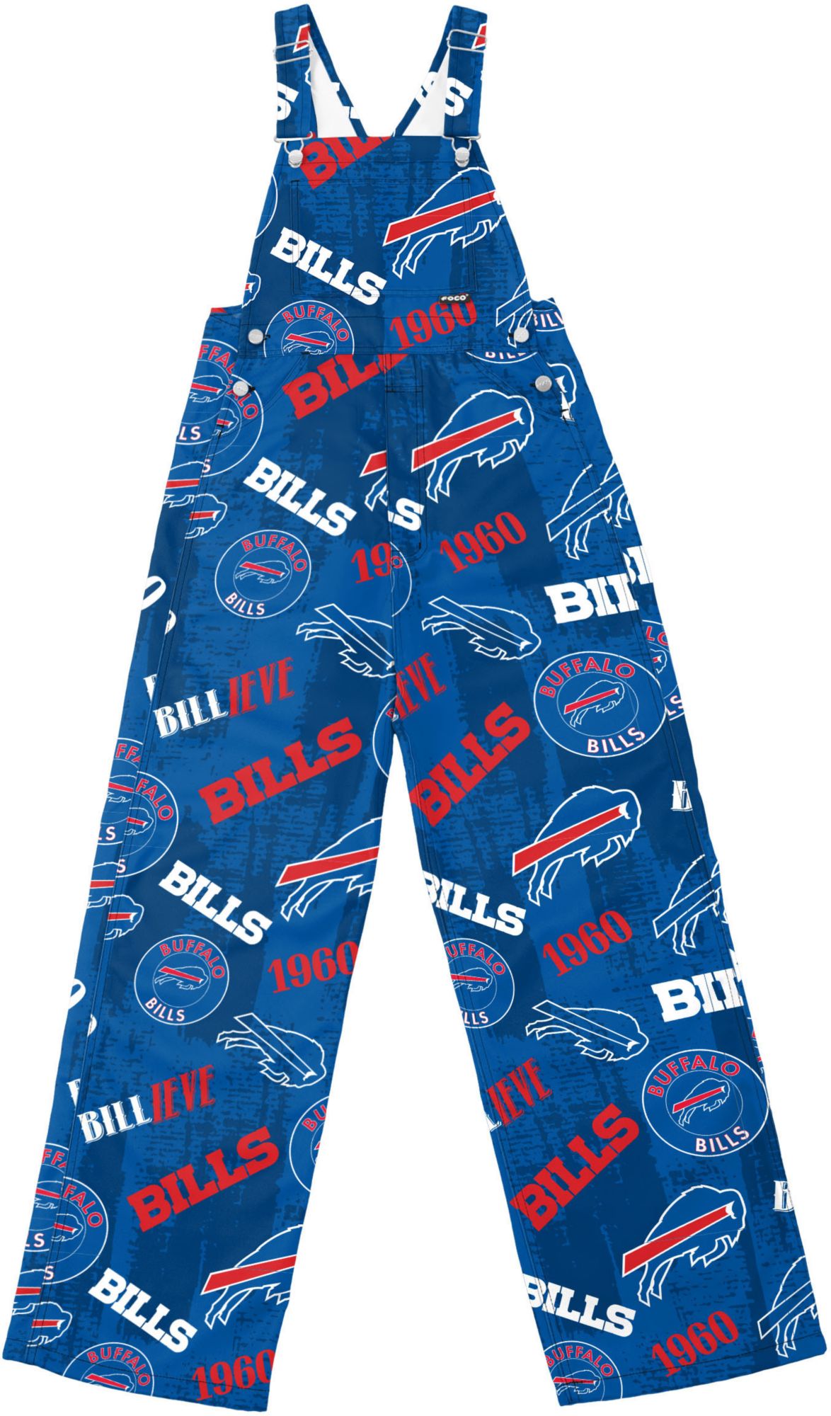 FOCO Men's Buffalo Bills Royal Toss Print Overalls product image