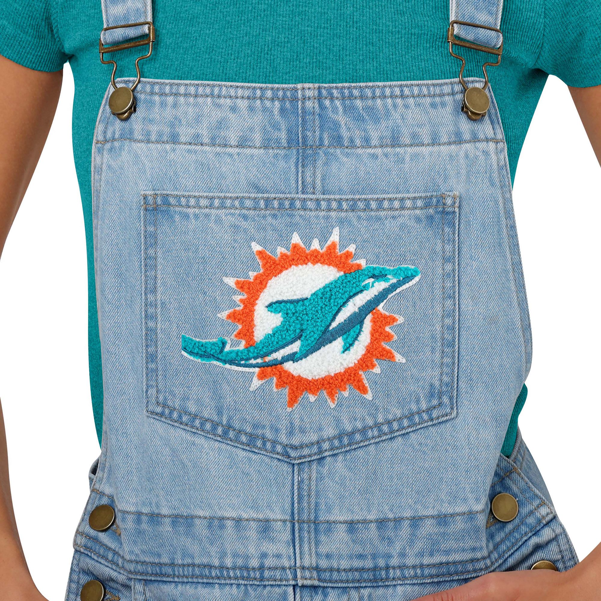 FOCO Women's Miami Dolphins Denim Overalls product image