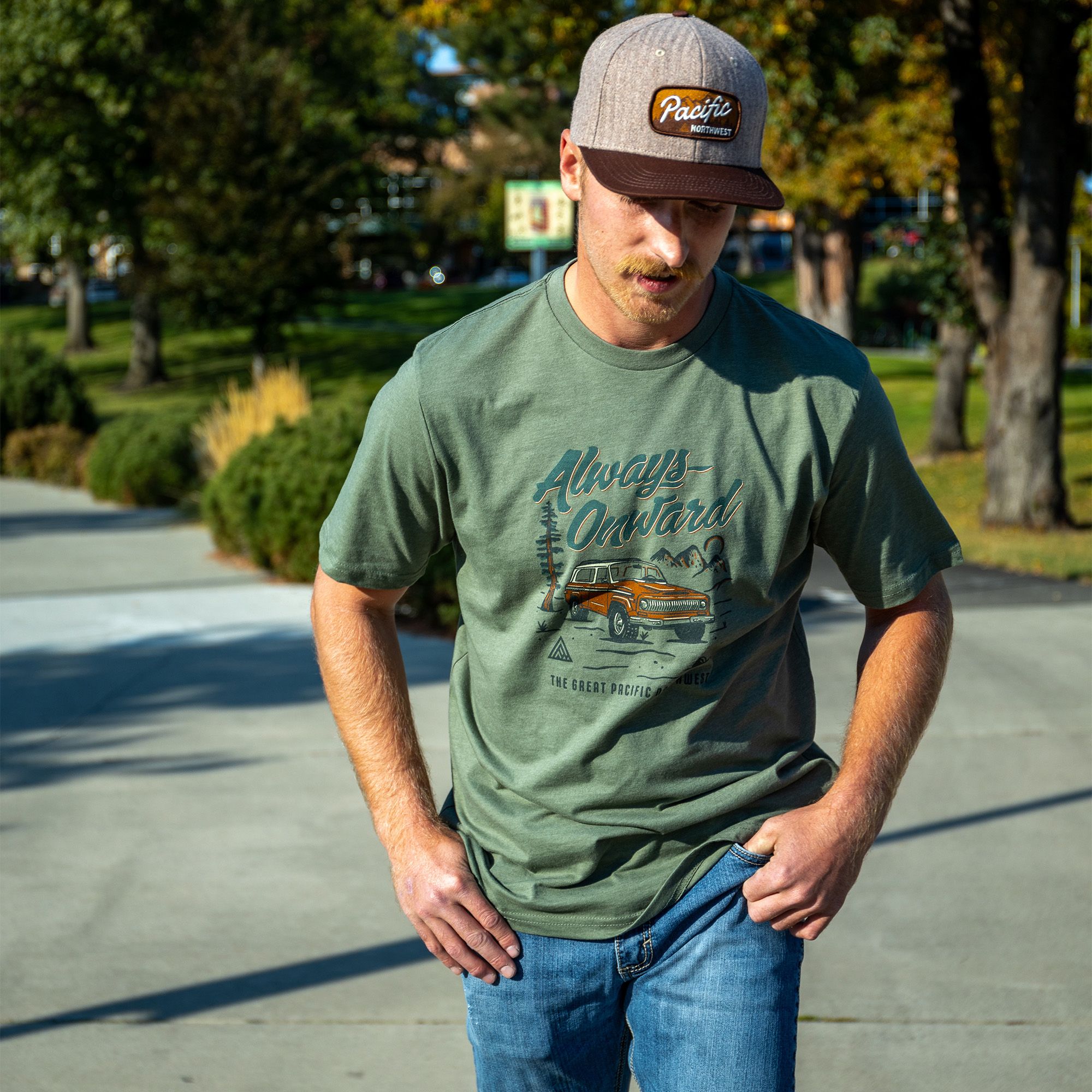 Great PNW Men's Pacific Northwest Green Chief T-Shirt product image