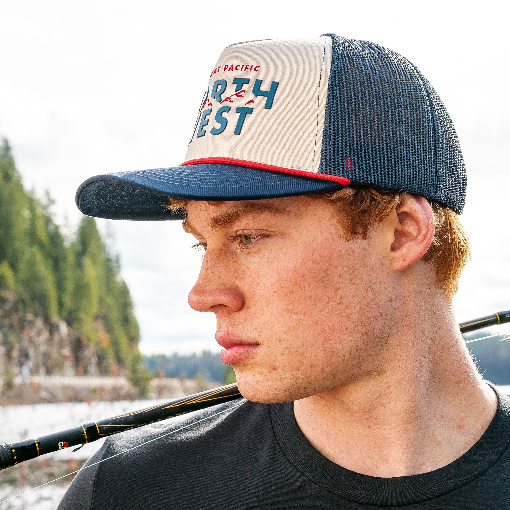 Great PNW Adult Pacific Northwest Navy Two Tone Adjustable Trucker Hat product image