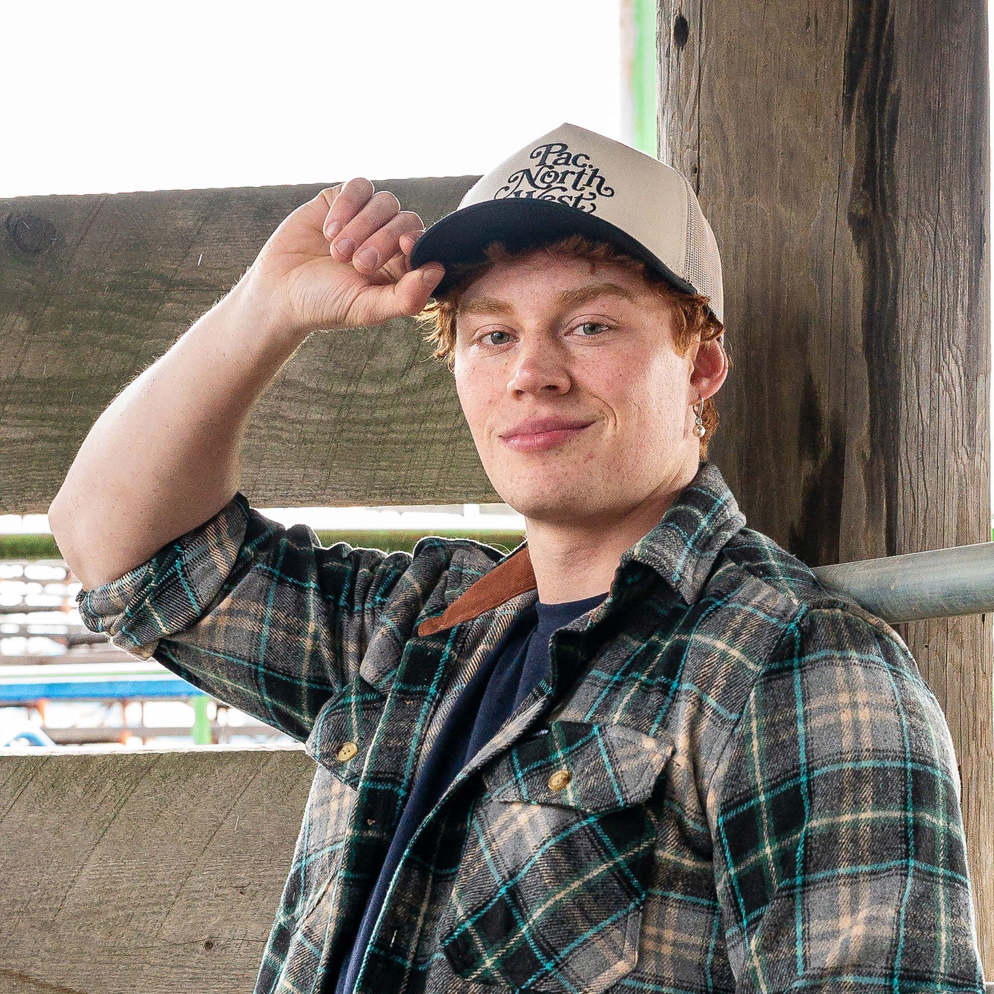 Great PNW Adult Pacific Northwest Cream Two Tone Adjustable Trucker Hat product image