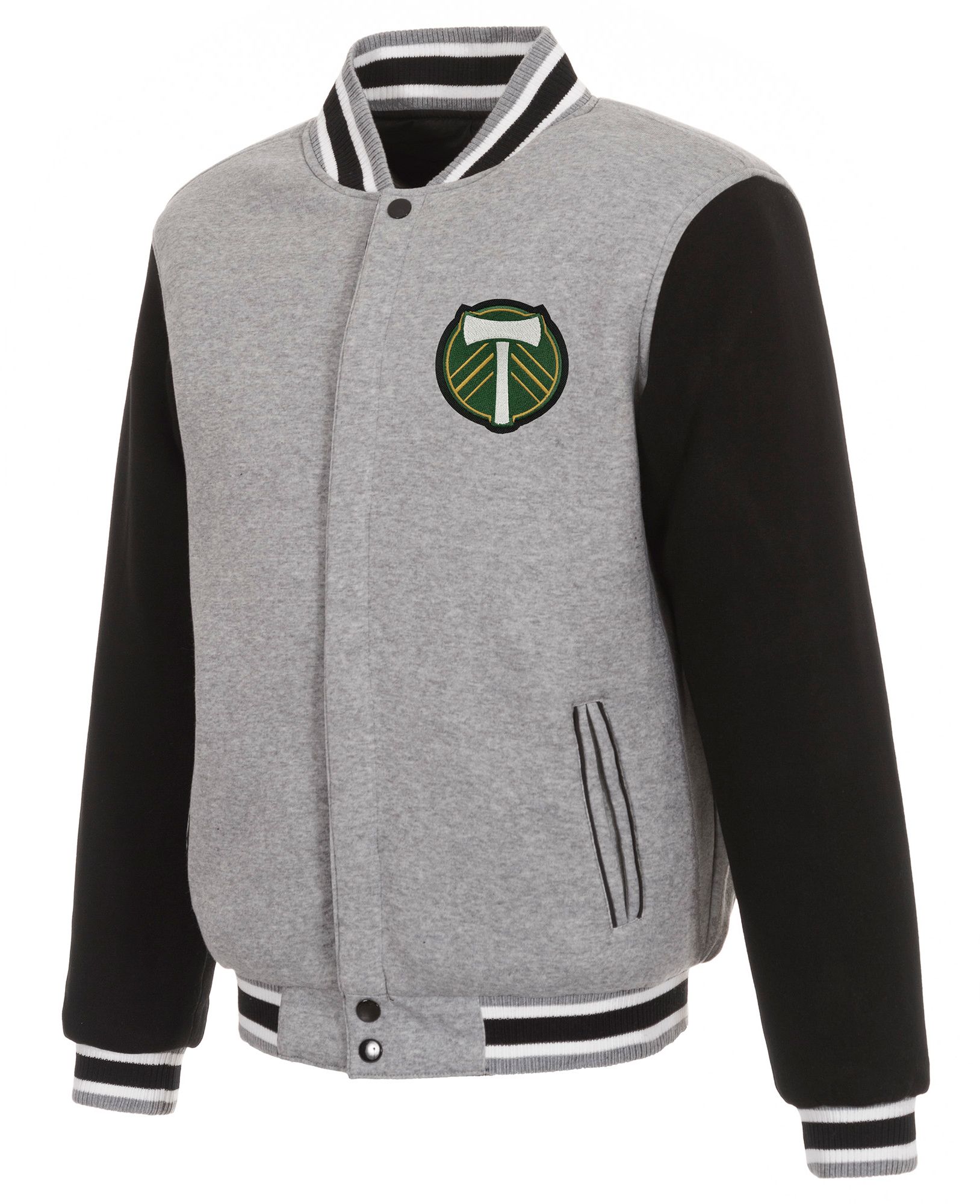 JH Design Portland Timbers Black Reversible Fleece Jacket