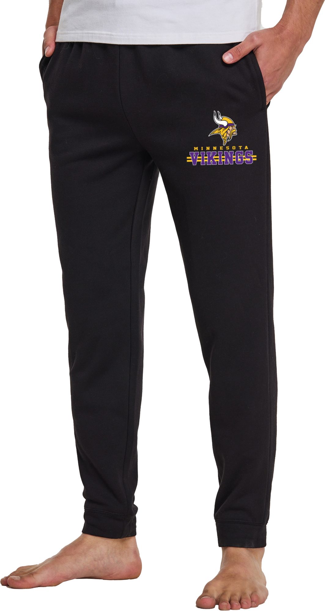 Concepts Sport Men's Minnesota Vikings Black Biscayne Flannel Pants